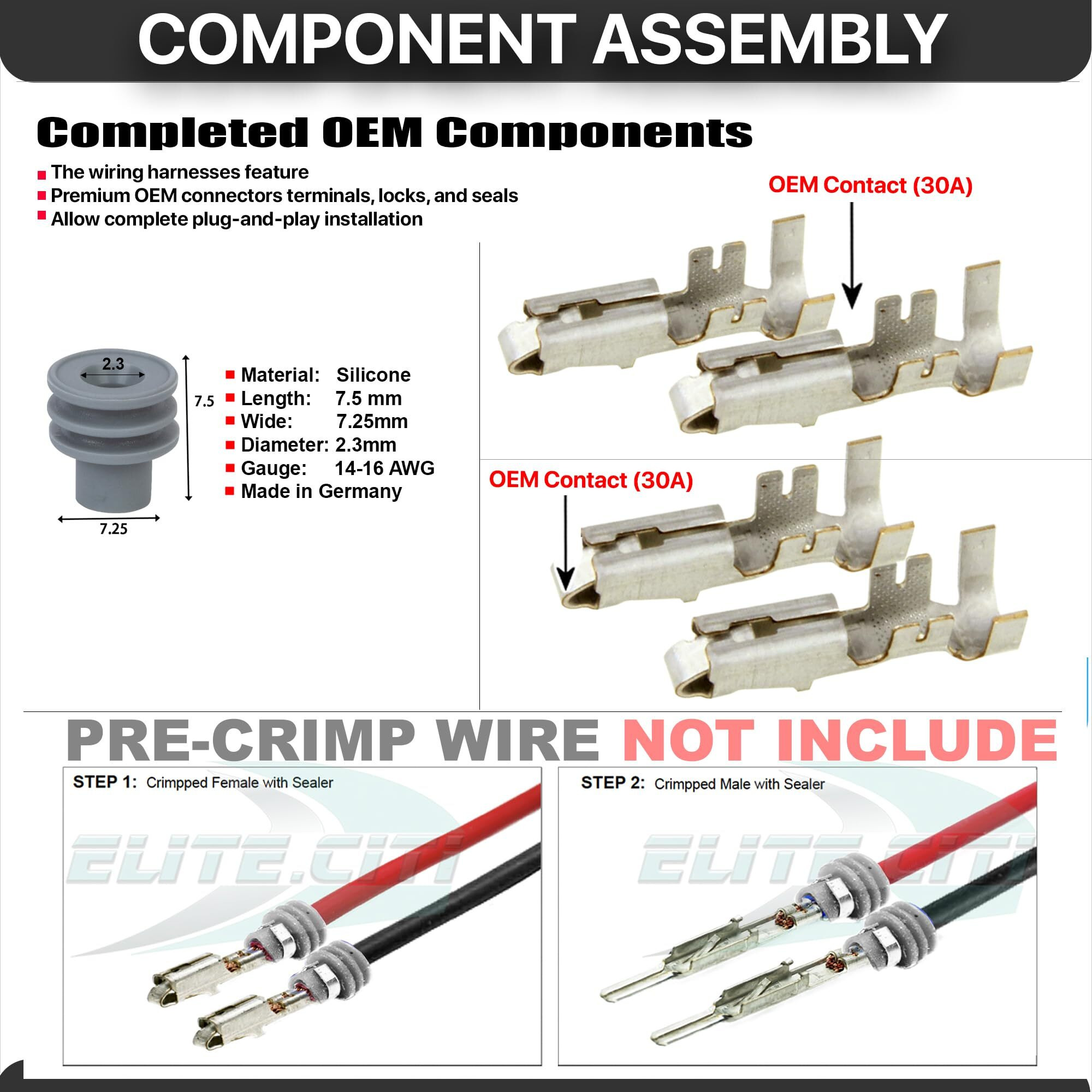 Metri-Pack 280 Series Female Terminal W/ 14 16 Ga (Pack Of 20)