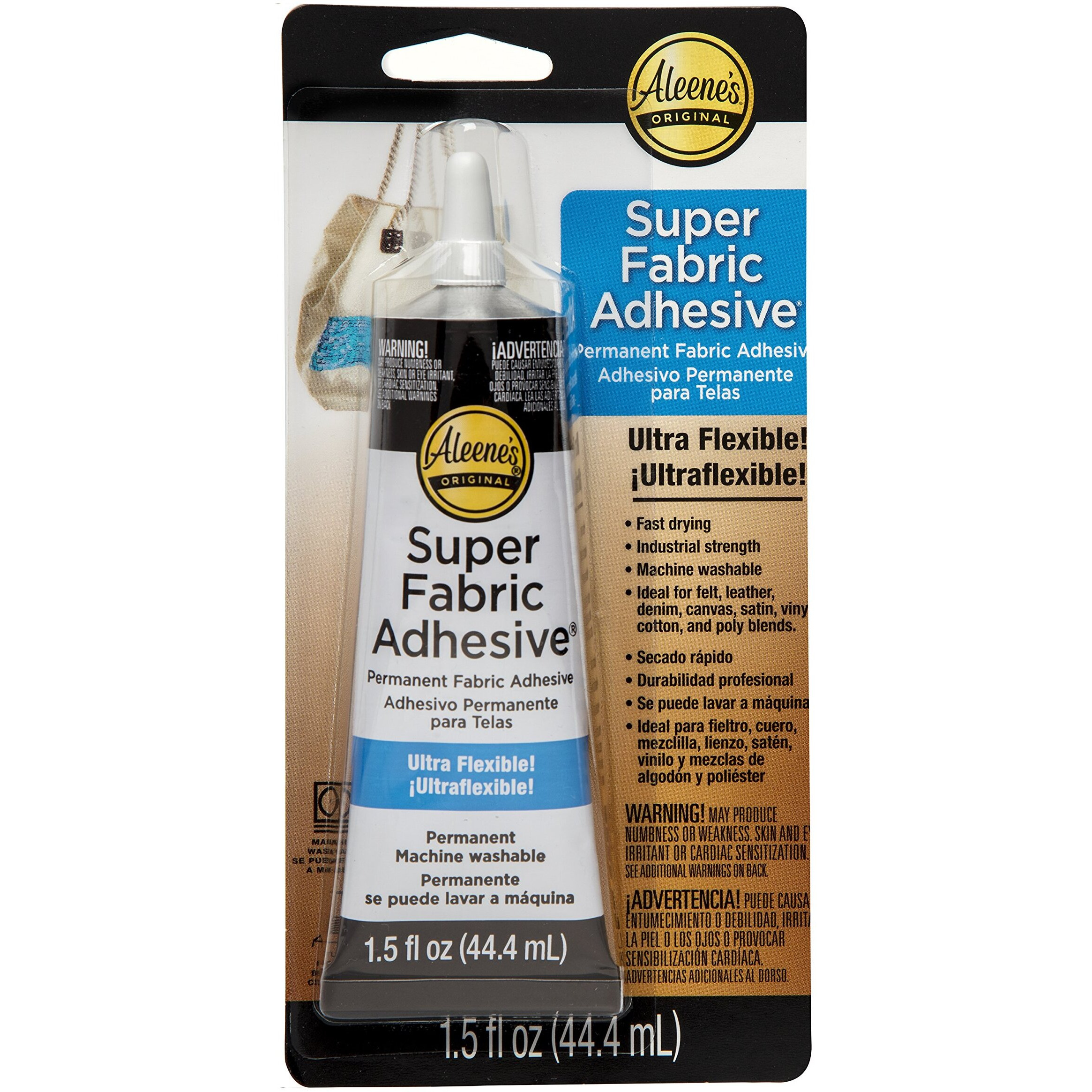 Aleene's Super Fabric Adhesive  Platinum Bond  Super-Strong  Ultra Flexible  Permanent  Uv And Waterproof  1 Pack  1.5 Fl Oz - Clear