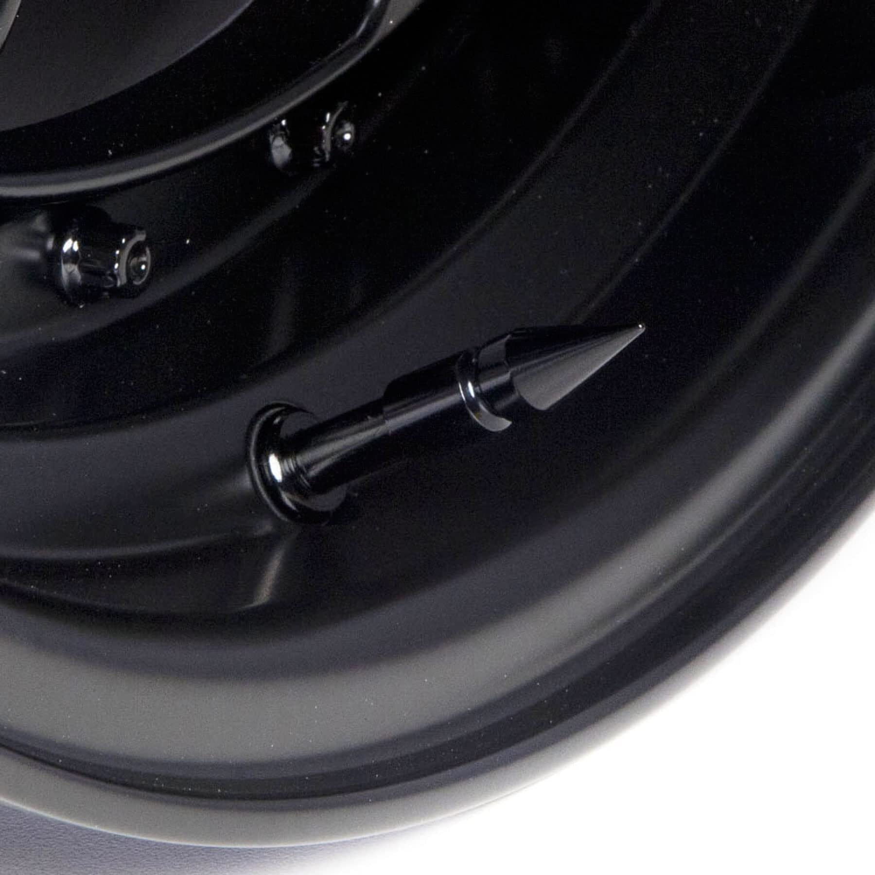 Circuit Performance Vc6 Series Black Aluminum Spiked Valve Stem Caps (Set Of 4)