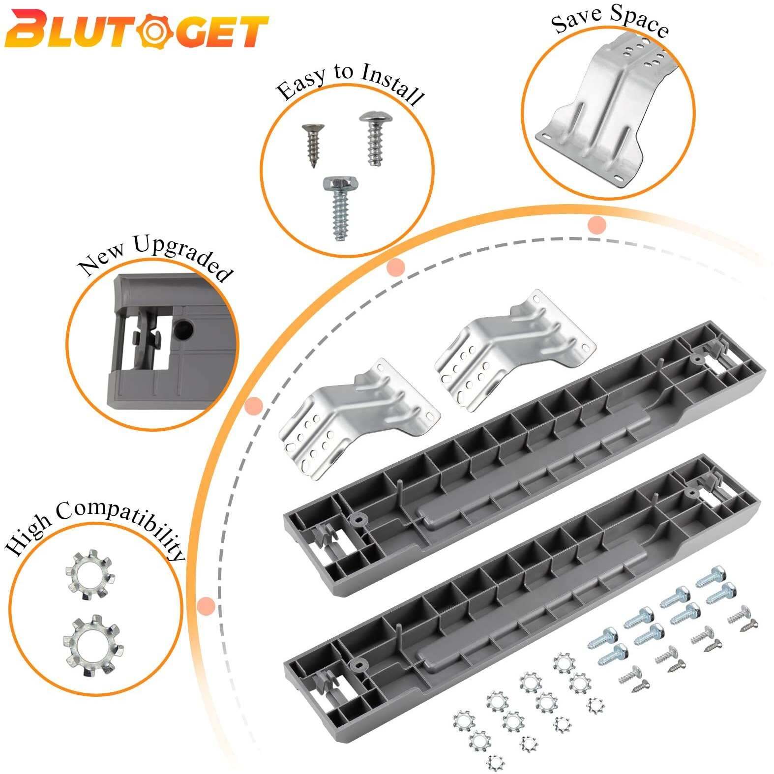 2024 Upgraded Skk-7A Skk8K Samsung Washer Dryer Stacking Kit - Fit For Samsung 27-Inch Front-Load Washers And Dryers - Samsung Laundry Stacking Kit-Replaces Skk-7A  Skk-8K  Sk-5A  Sk-5Axaa By Blutoget