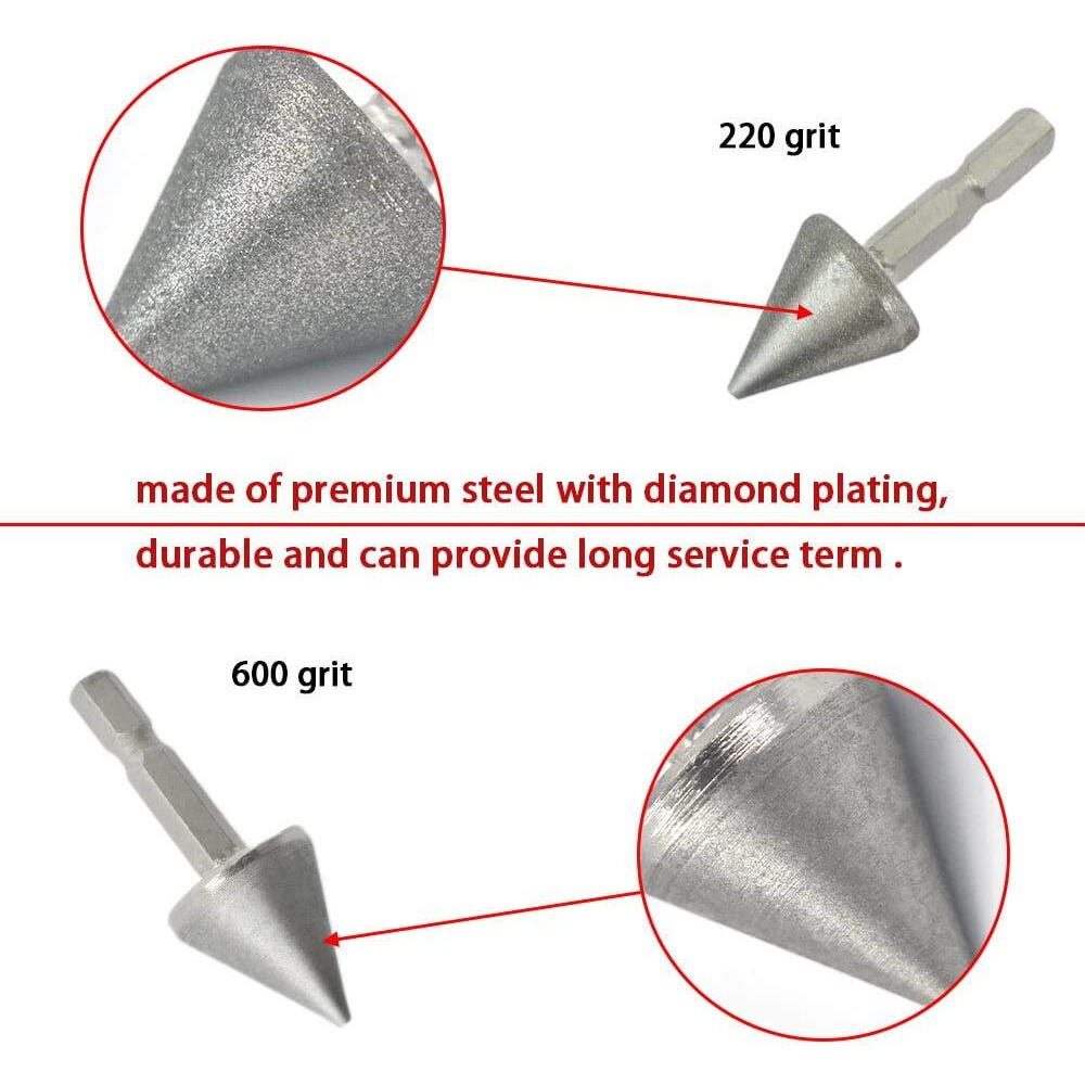 Scottchen Pro Woodworking Square Hole Drill Bit Sharpener Mortise Chisel Bit Sharpening Tool Up To 1/2"" Bit Grit 220/600-2Pack