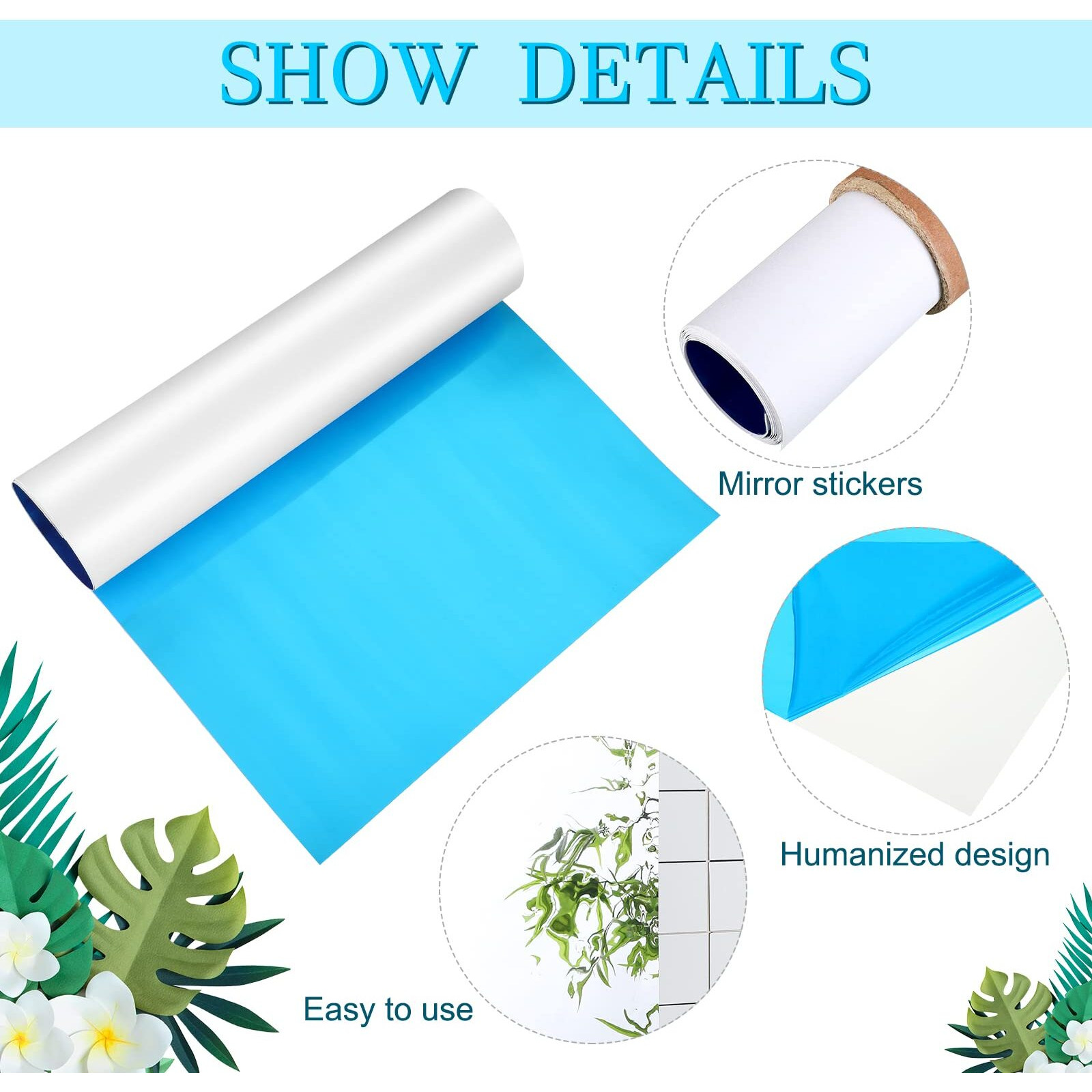 Carnival Mirror  Self Adhesive Funhouse Mirror  16 X 39 Inch Fun Mirror For Kids Wall Halloween Circus Birthday Party Supplies Decorations Props Games
