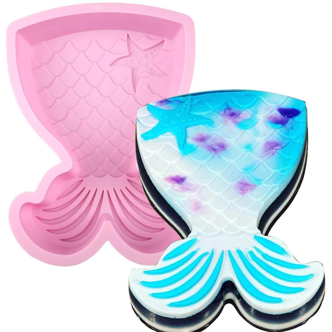 Mermaid Tail Silicone Cake Pan  Mermaid Tail Mold Mermaid Bread Baking Tray Cheesecake Muffin Cake Mold For Baby Shower Birthdays Parties (Random Color)