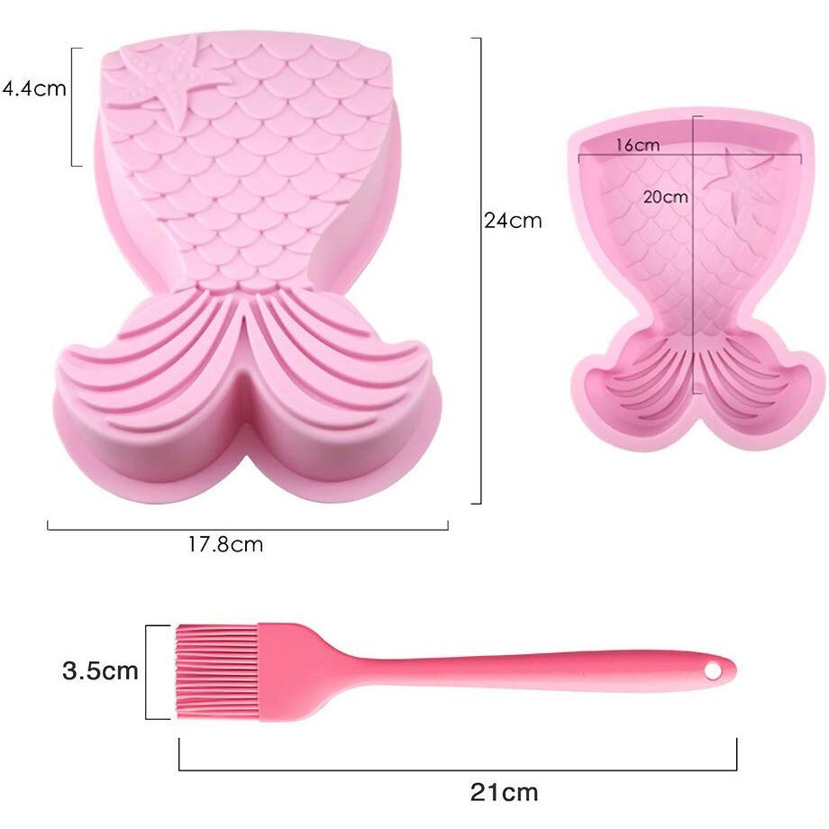 Mermaid Tail Silicone Cake Pan  Mermaid Tail Mold Mermaid Bread Baking Tray Cheesecake Muffin Cake Mold For Baby Shower Birthdays Parties (Random Color)