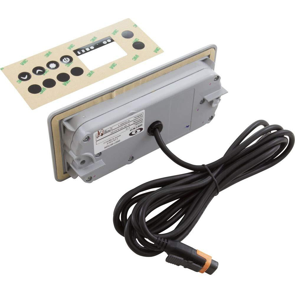 Hydro-Quip Overlay  Gecko In.K19  4 Button  P1  Lt  Temp Up  Temp Down 80-0236A