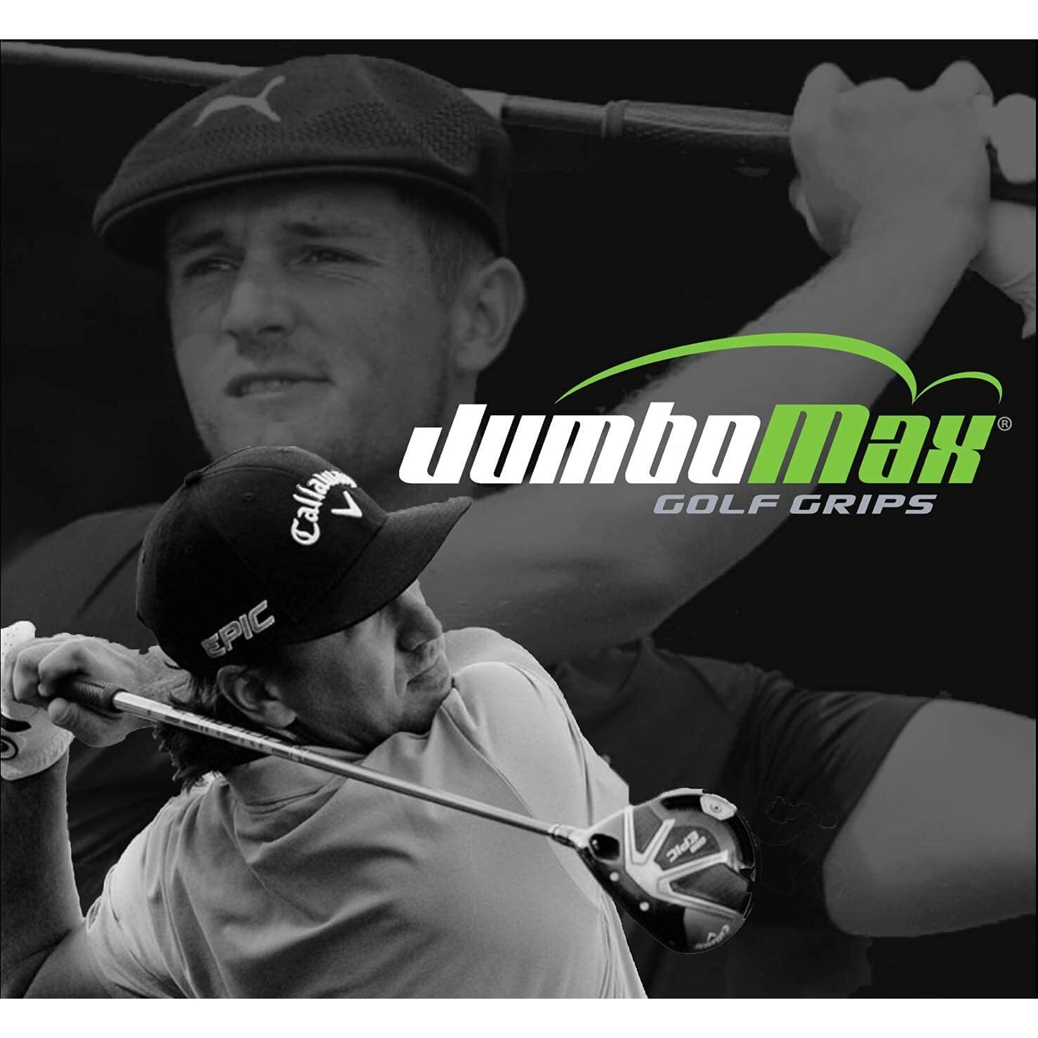 Jumbomax Pack Of 1 Tour Series Golf Grips - Black With Silver Trim Standard Jumbo (+1/8)