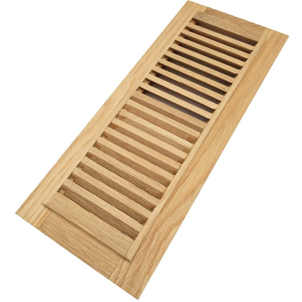 Homewell White Oak Wood Floor Register Vent Cover  Drop In Vent Cover  4X12 Inch  Unfinished