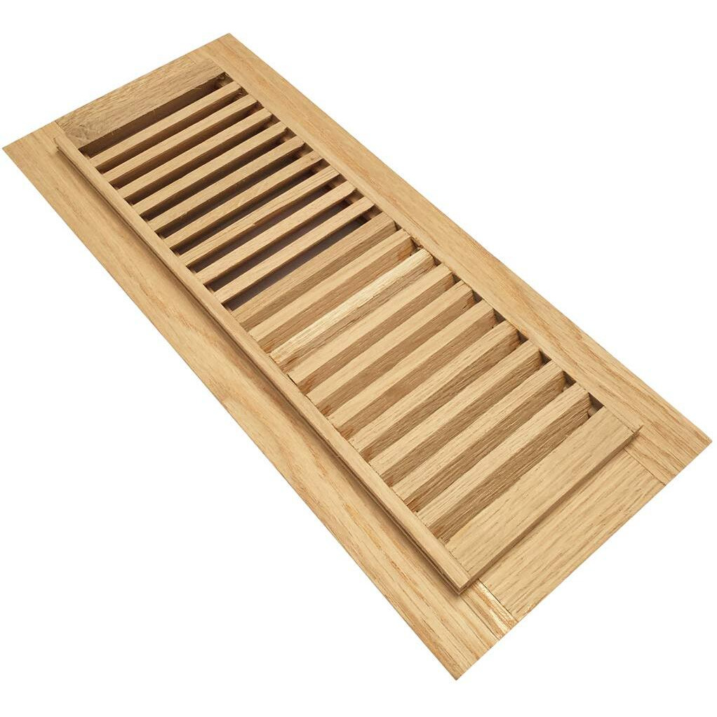 Homewell White Oak Wood Floor Register Vent Cover  Drop In Vent Cover  4X12 Inch  Unfinished
