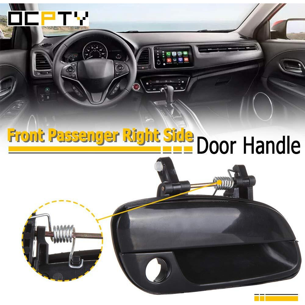 Ocpty Door Handle Exterior Front Passenger Right Side Replacement Fit 2001-2005 For Hyundai Elantra Outside Door Handle Black