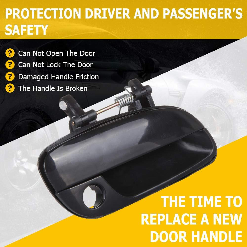 Ocpty Door Handle Exterior Front Passenger Right Side Replacement Fit 2001-2005 For Hyundai Elantra Outside Door Handle Black