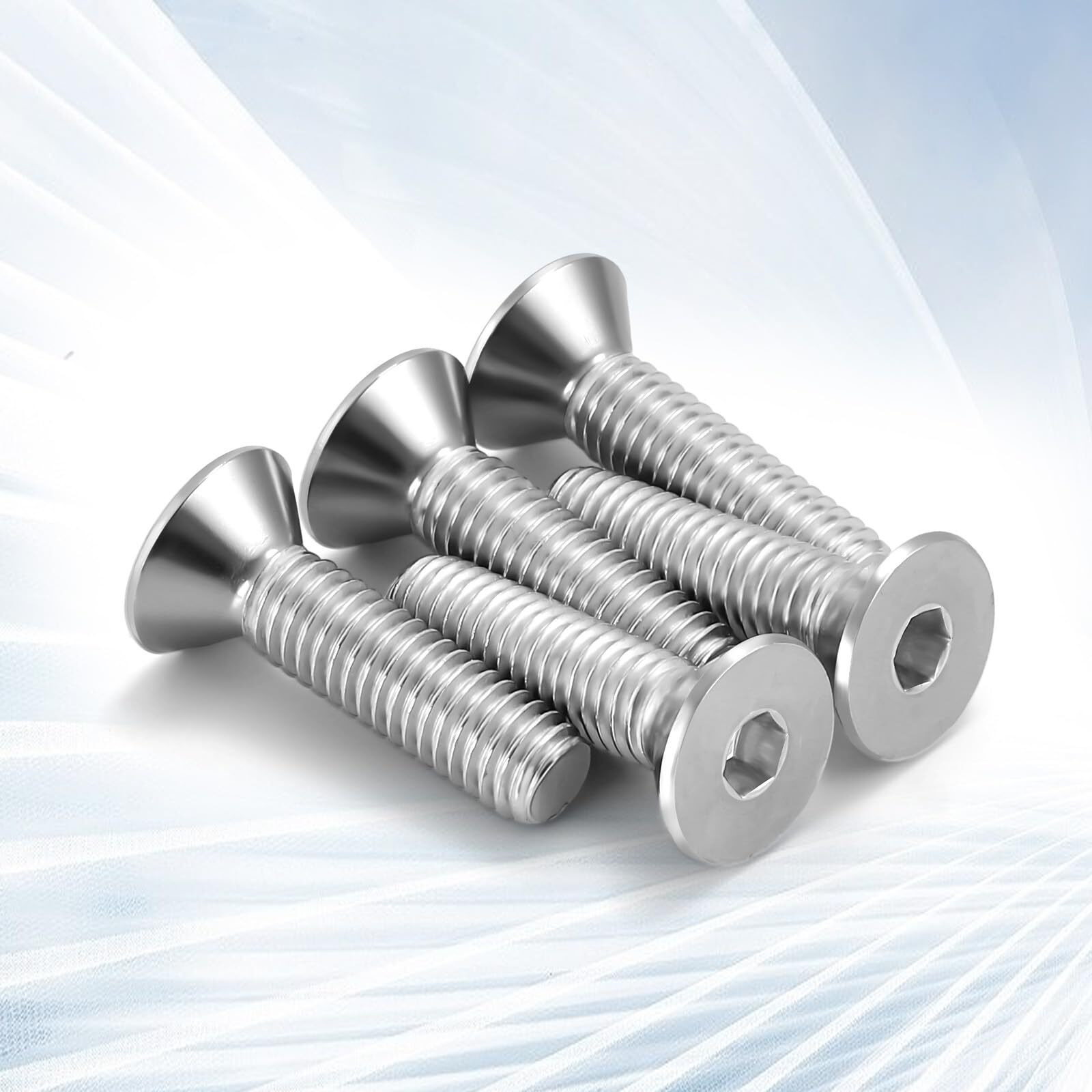 1/4-20 X 3/4"" Flat Head Socket Cap Screws Countersunk Bolts  304 Stainless Steel 18-8  Bright Finish  50 Pcs