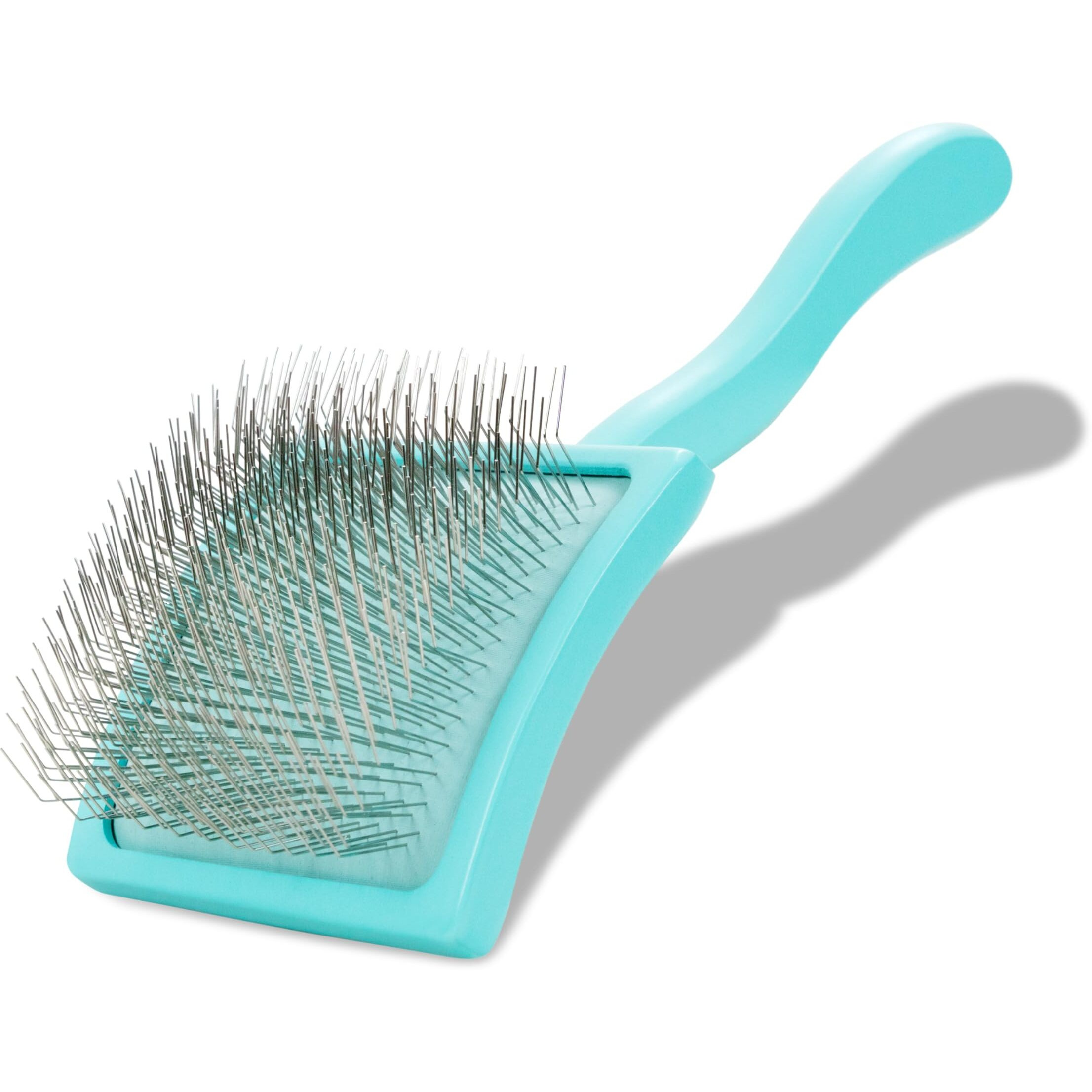 Chris Christensen Big G Dog Slicker Brush For Dogs (Goldendoodles  Labradoodles  Poodles)  Groom Like A Professional  Fluff Detangle Style  Saves Time Energy  Teal  Large