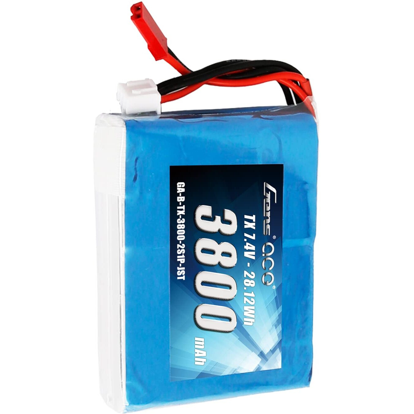 Gens Ace 3800Mah 7.4V 2S1P Tx Lipo Battery Pack With Jst-Syp Plug For The Qx7