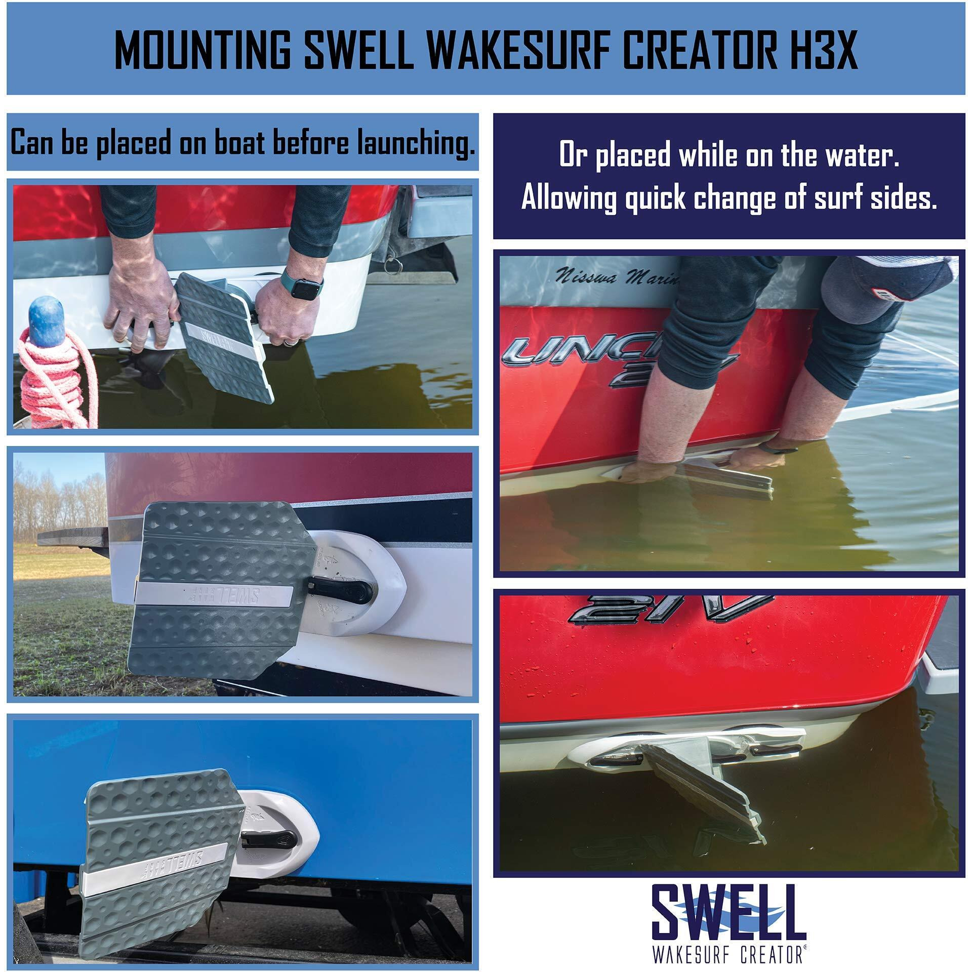 Swell Wakesurf Creator H3X - High Performance Wake Shaper - Rotating With Hydrodynamic Texture