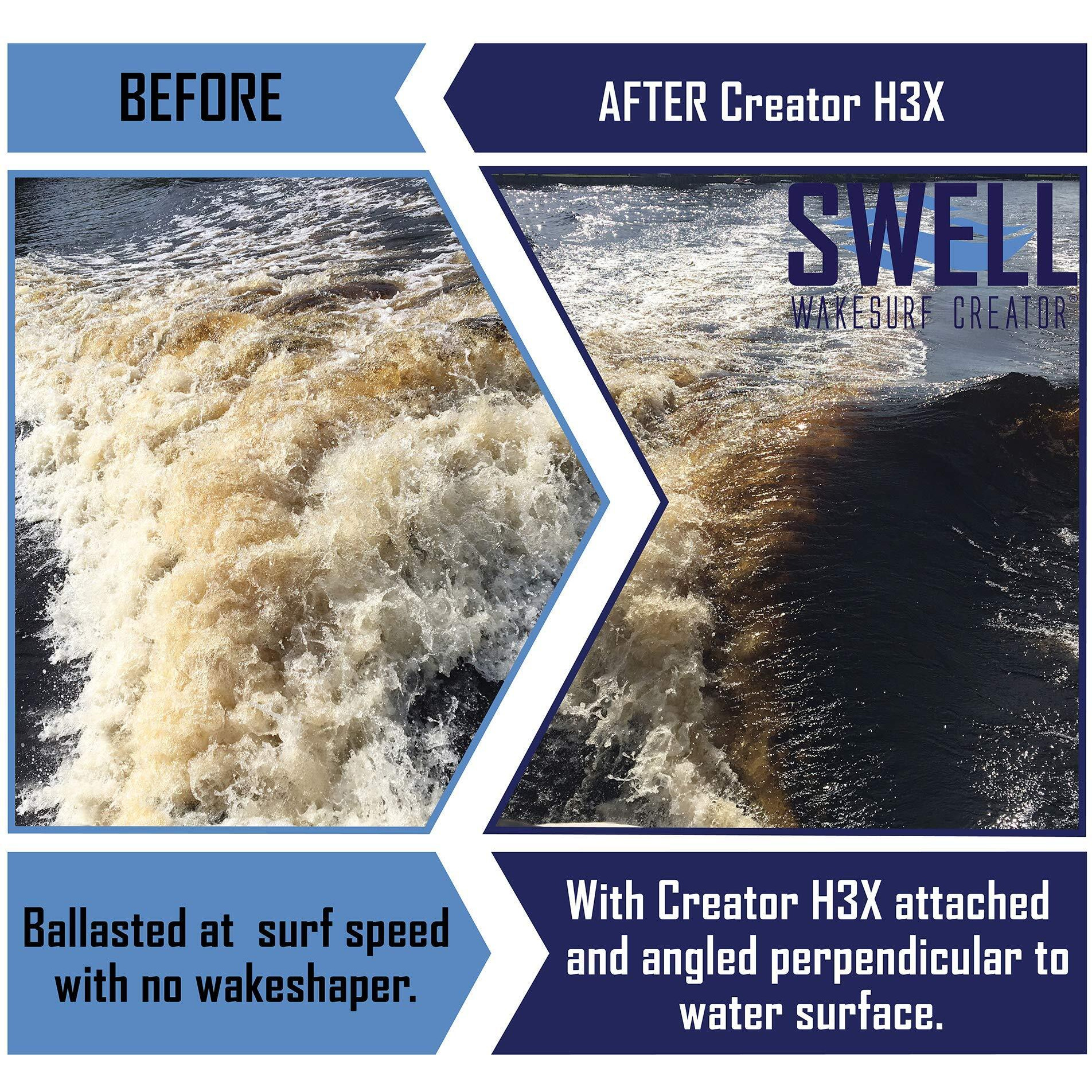 Swell Wakesurf Creator H3X - High Performance Wake Shaper - Rotating With Hydrodynamic Texture