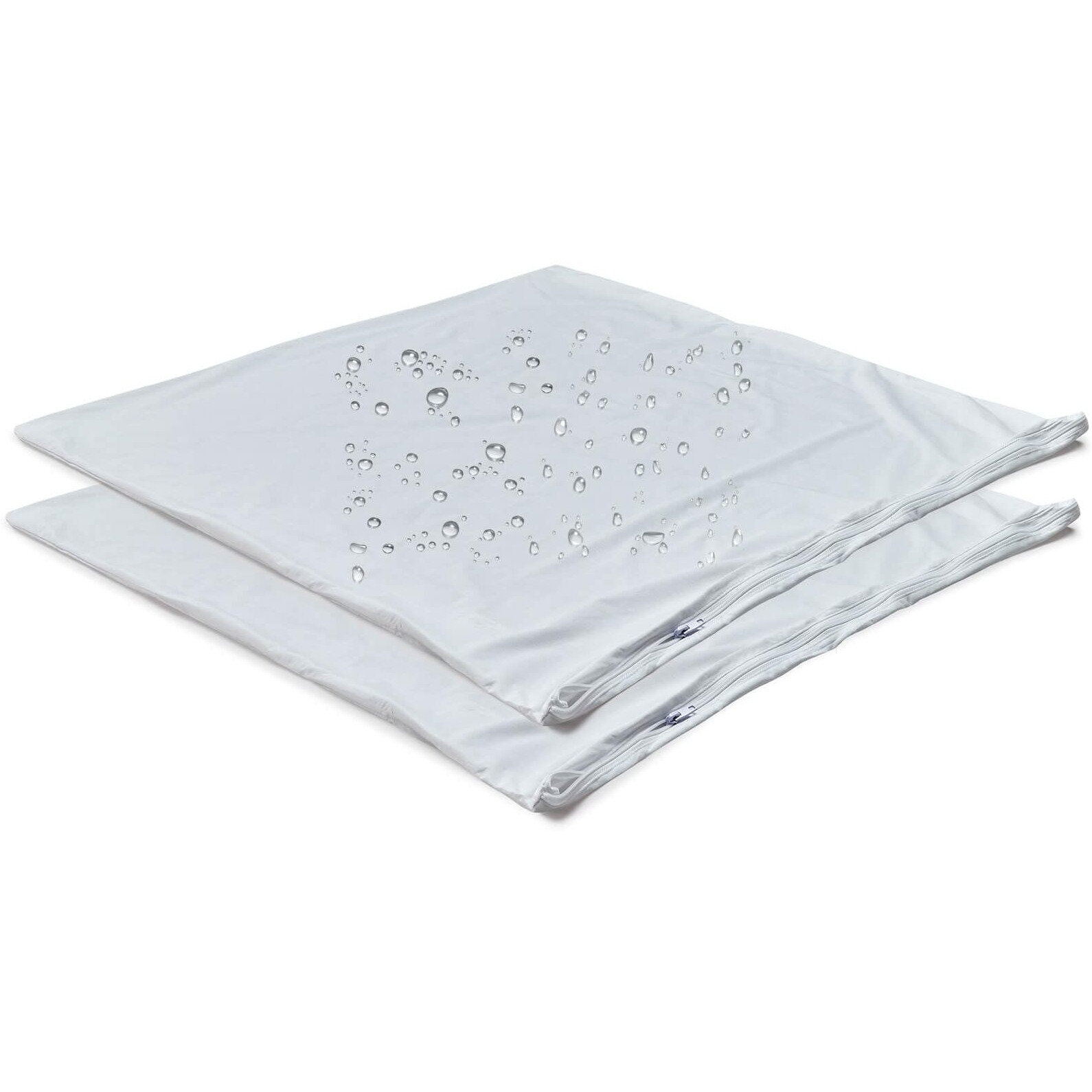 Kingnex 2 Pack Feather Proof Pillow Protectors 18X18 Waterproof Pillow Covers For Square Throw Pillow 18X18