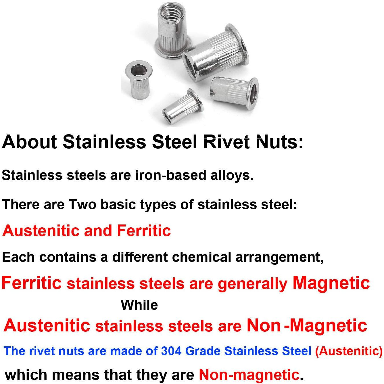 50Pcs M5 Rivet Nuts Stainless Steel Threaded Rivet Insert Nuts Rivnuts Nutsert M5-0.8Mm