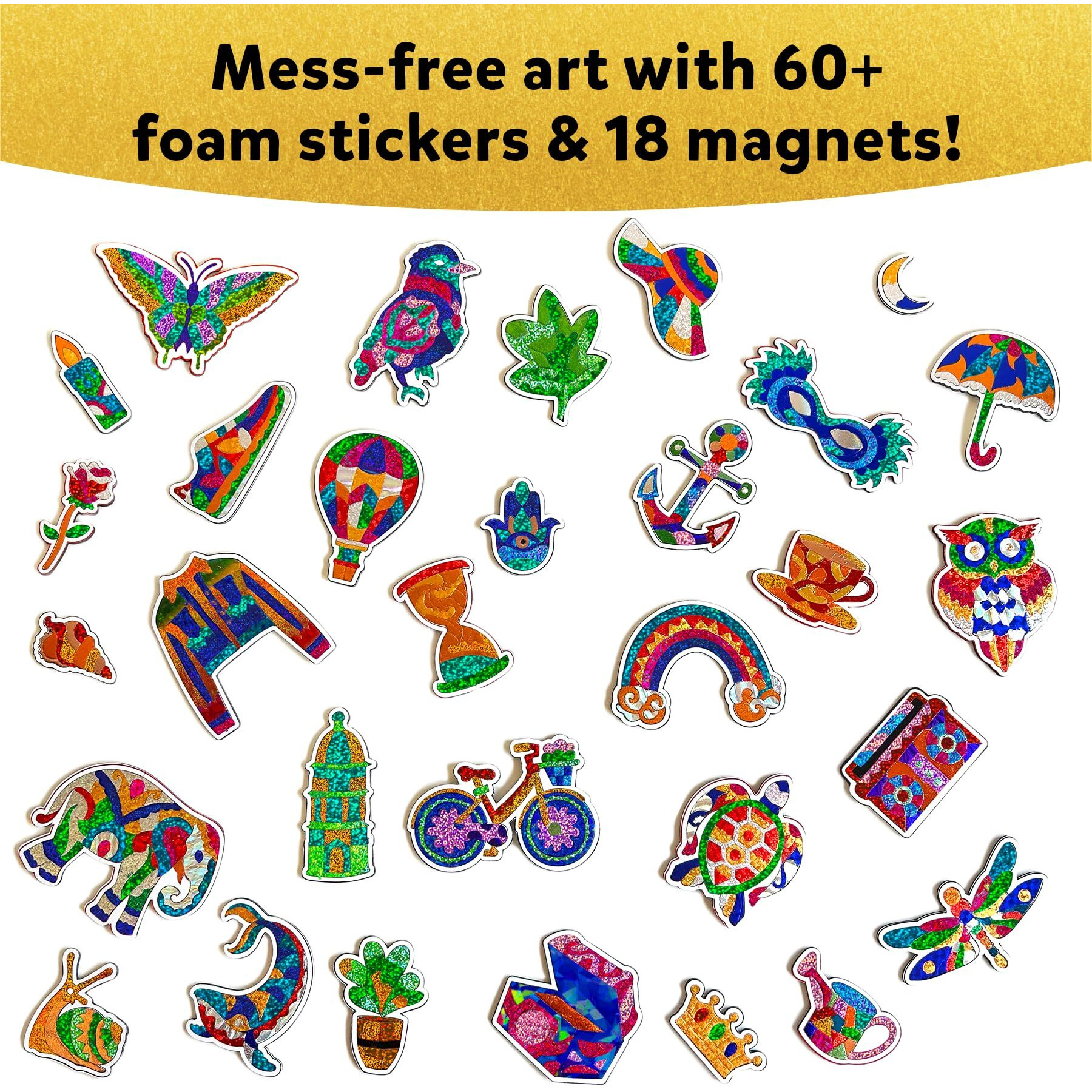 Skillmatics Art & Craft Activity - Foil Fun Pretty Patterns  Mess Free Art  Craft Kits  Magnets & Supplies  Diy Creative Activity  Gifts For Girls & Boys Ages 7  8  9  And Up