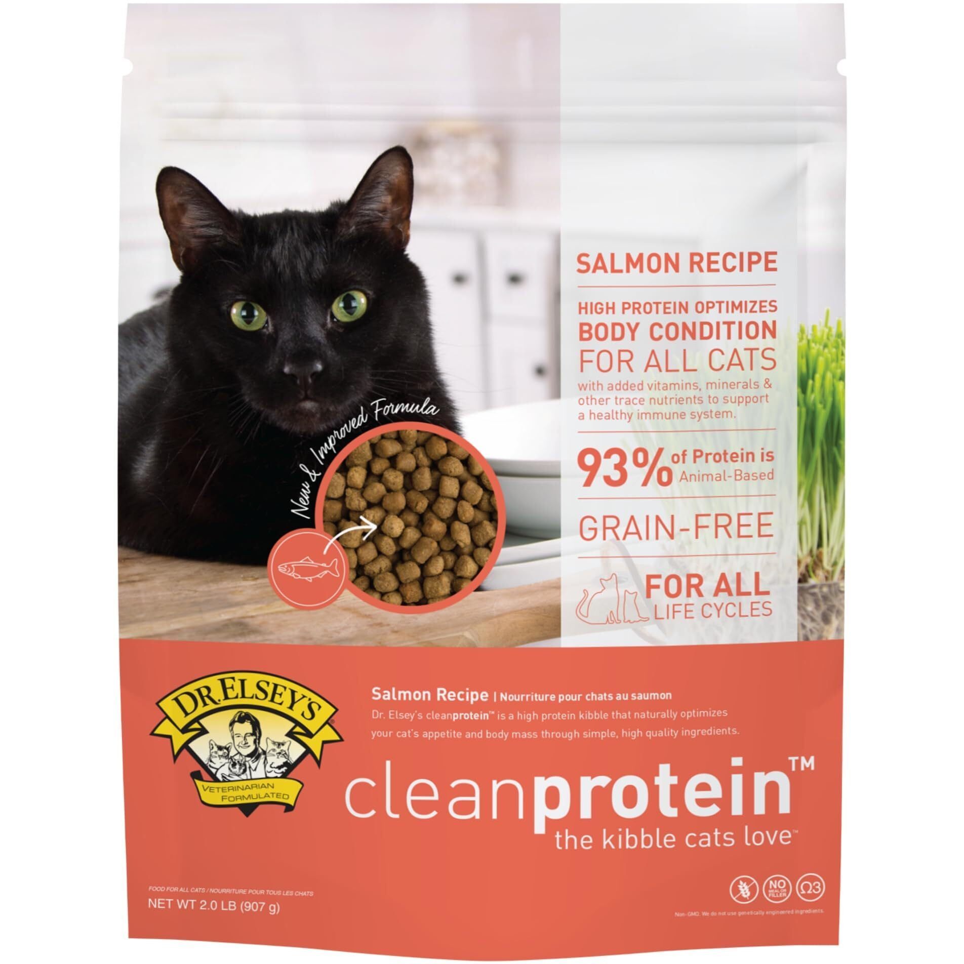 Dr. Elsey's Cleanprotein Salmon Formula Dry Cat Food  2 Pound (Pack Of 1)