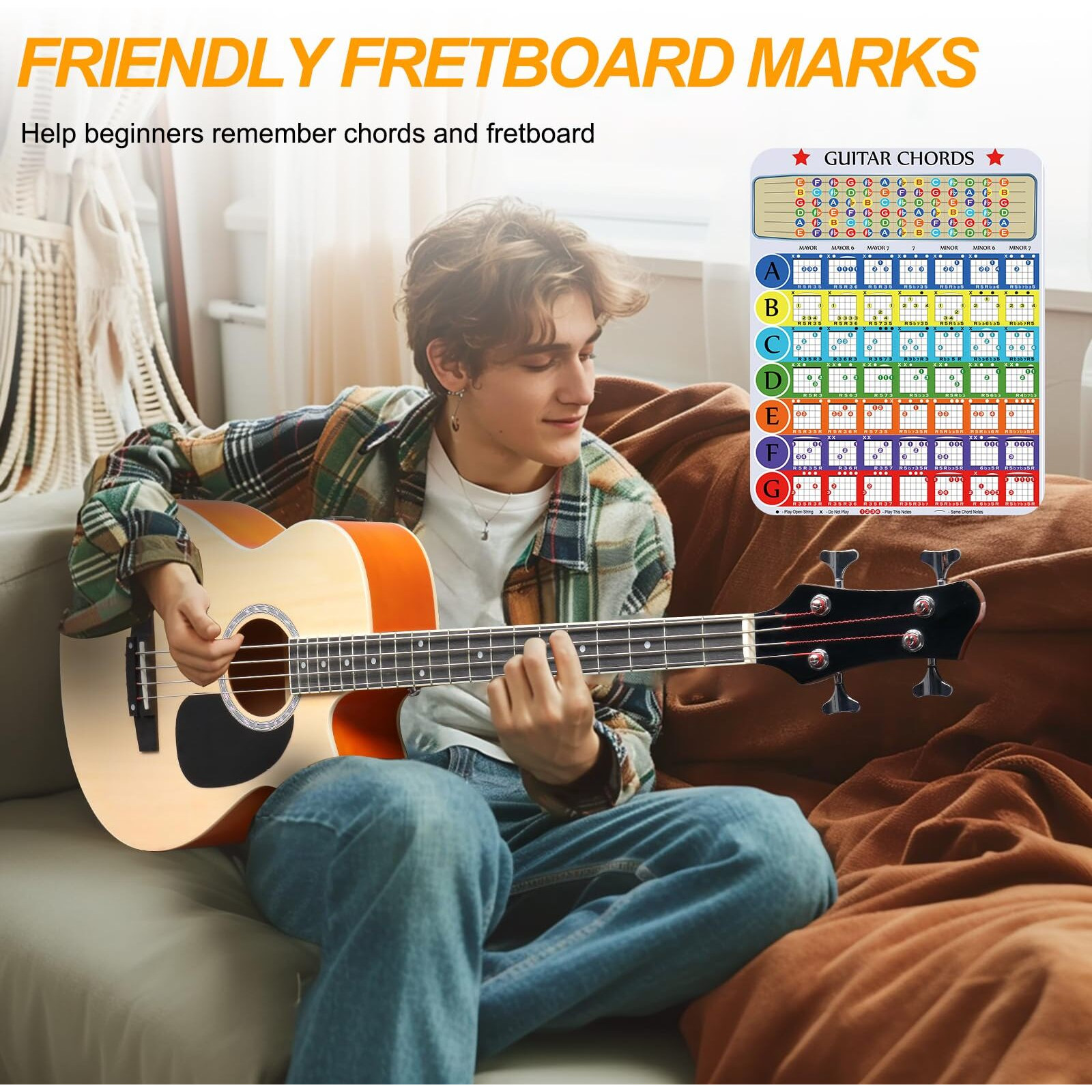 Ktaxon 4 String Acoustic Bass Guitar  Full Size Bass Guitar Kit With Portable Guitar Bag  Premium Cable  Wrench  Strap  Plectrum (Natural)