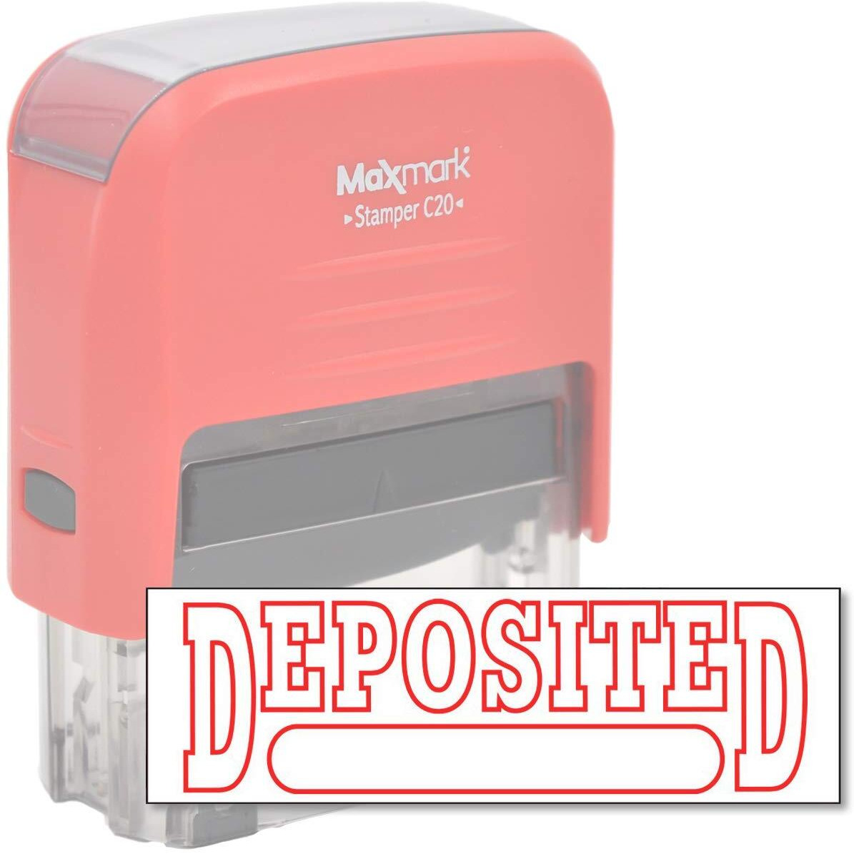 Deposited Self Inking Stamp  Printer 20 Style 2 - Red Ink