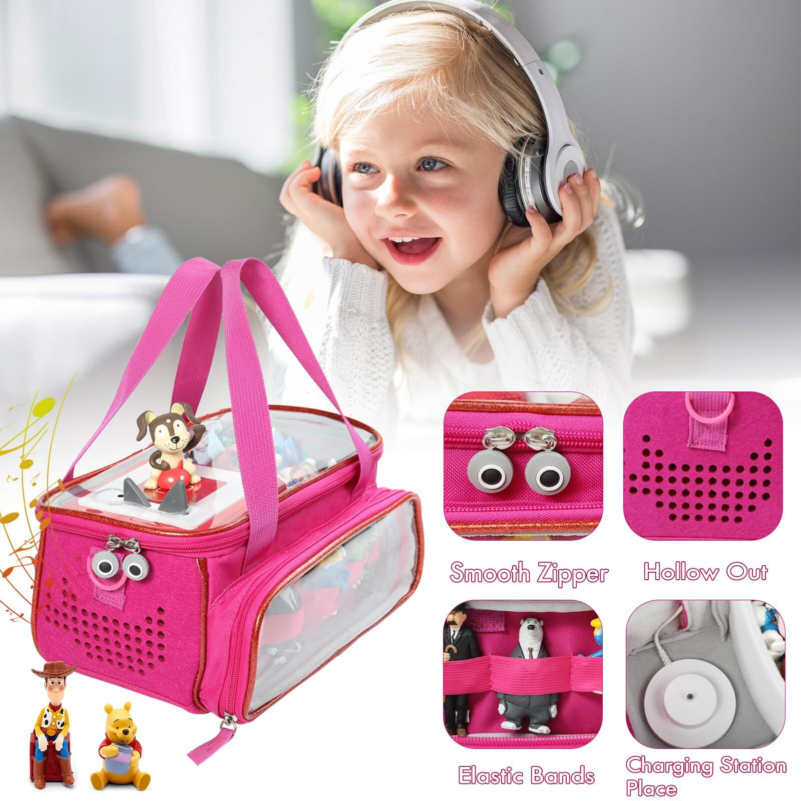 Carrying Case Compatible With Toniebox  Tonis Case For Tonie Characters  Tony Figures  Toniebox Starter Set  Tonie Headphones (Patent Pending) Case Only