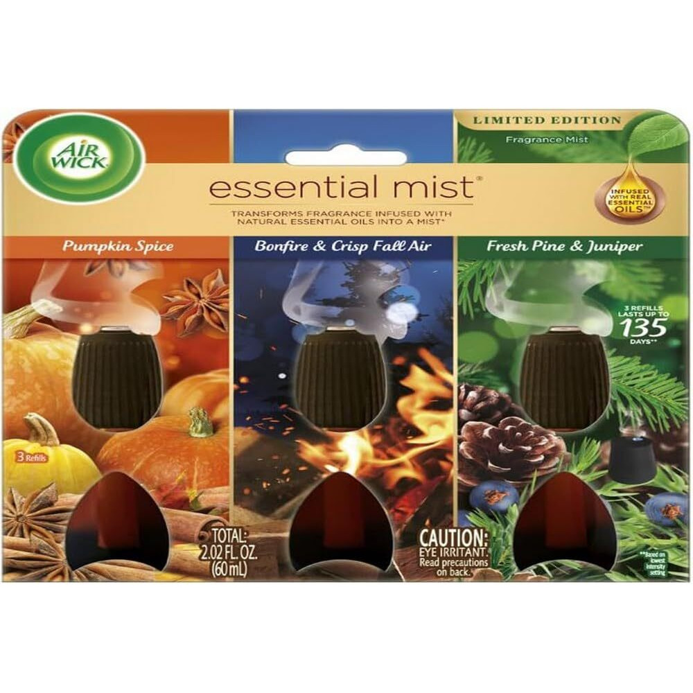 Air Wick Essential Mist - Triple Refill Multi-Fragrance Pack Fall  3 Refills