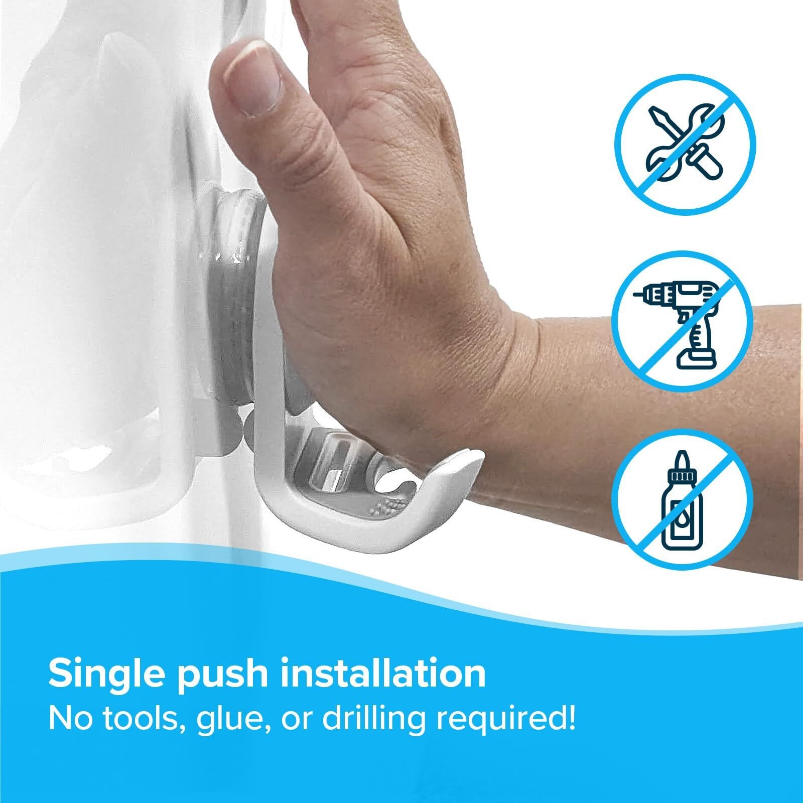 Slipx Solutions Patented On The Dot Power Lock Suction Cup Hook  Razor Holder & Phone Cradle (Perfect For Shower & Mirror  Holds 11 Lbs)  No-Drilling  No Tools  Rust-Proof  Waterproof  Removeable