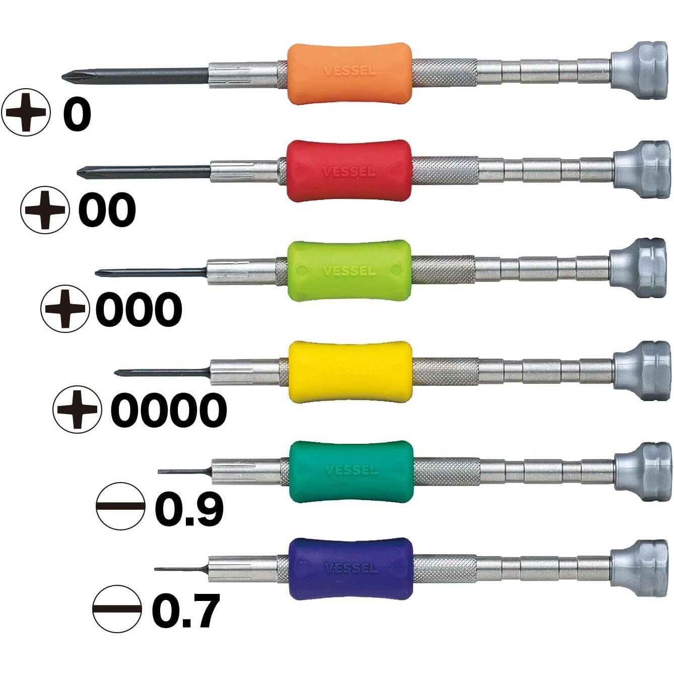Vessel Precision Screwdriver Set Td-56S / +0  00  000  0000  -0.7  -0.9