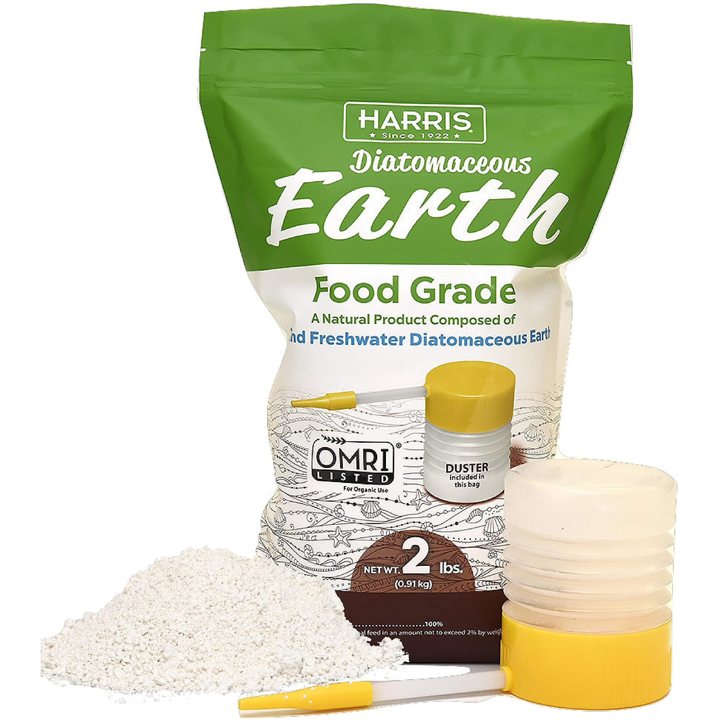 Harris Diatomaceous Earth Food Grade  2Lb With Powder Duster Included In The Bag