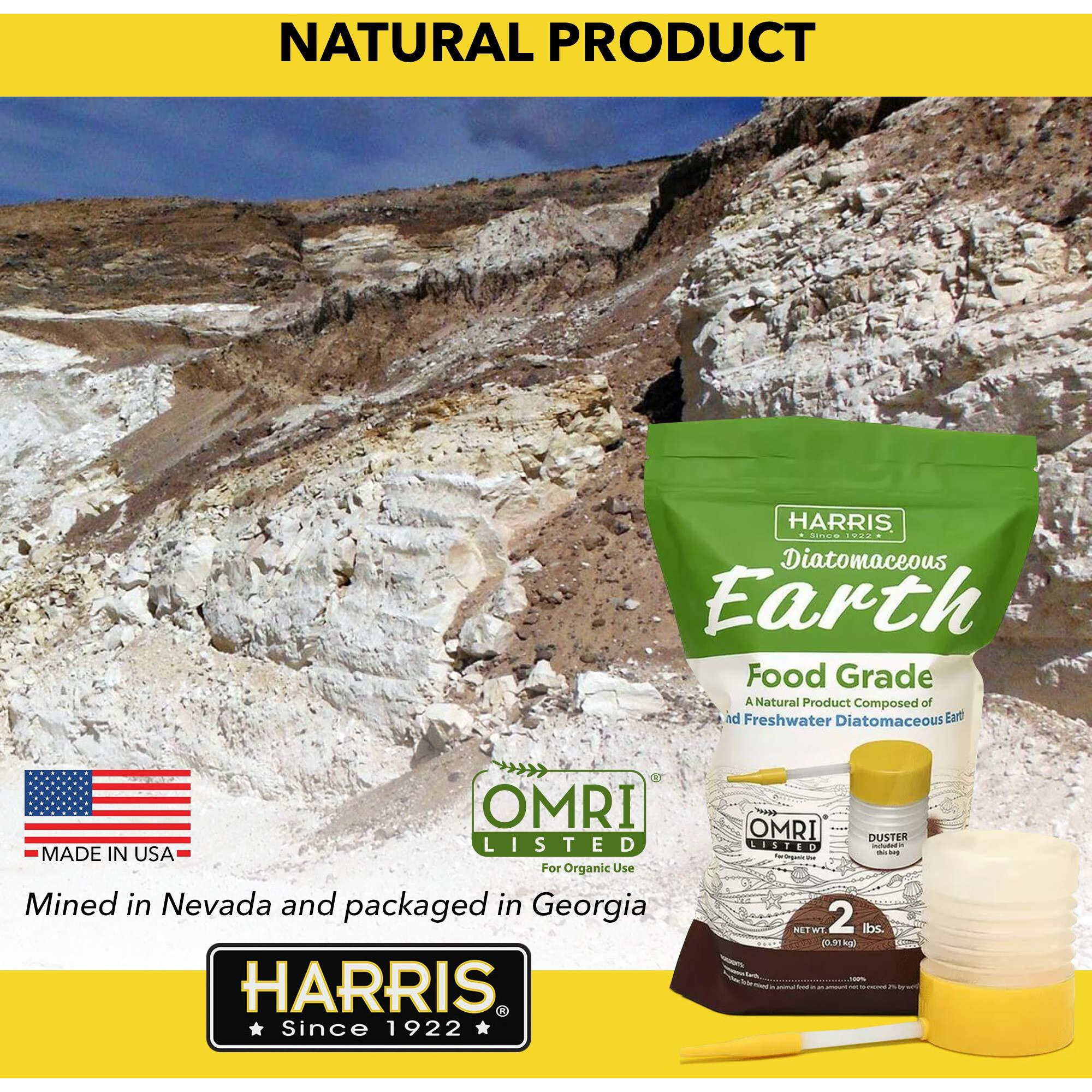Harris Diatomaceous Earth Food Grade  2Lb With Powder Duster Included In The Bag
