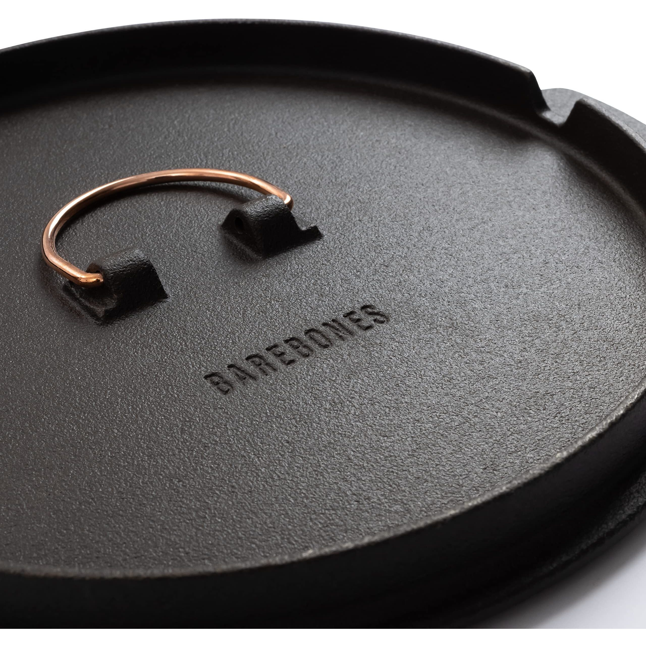 Barebones 10-Inch All-In-One Cast Iron Skillet Set- Skillet With Cast Iron Dutch Oven Style Lid - Camping Cookware Set