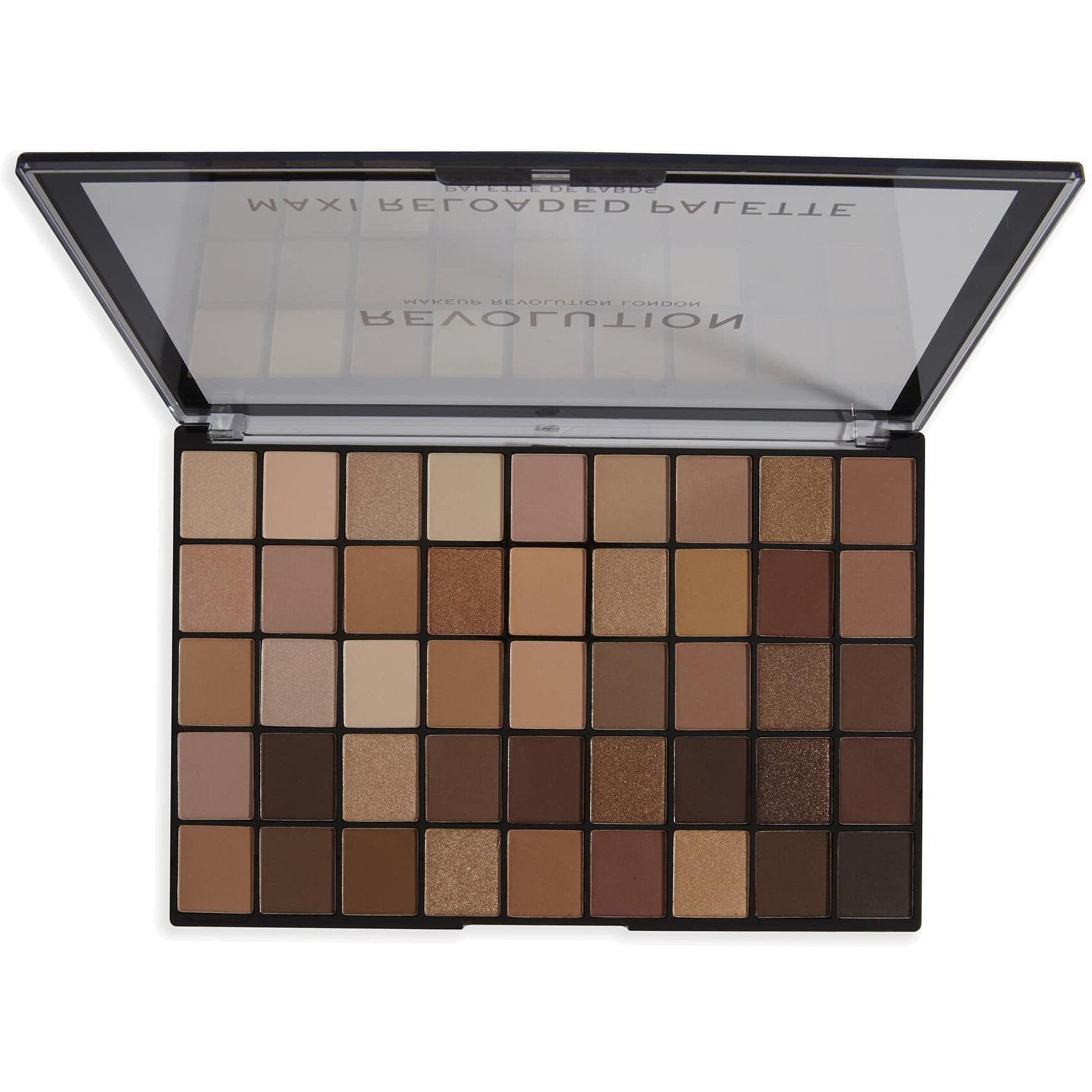 Revolution  Maxi Reloaded Eyeshadow Palette  Includes 45 Shades In Matte & Shimmer Finishes  Richly Pigmented  Ultimate Nudes  45 X 0.04 Oz.