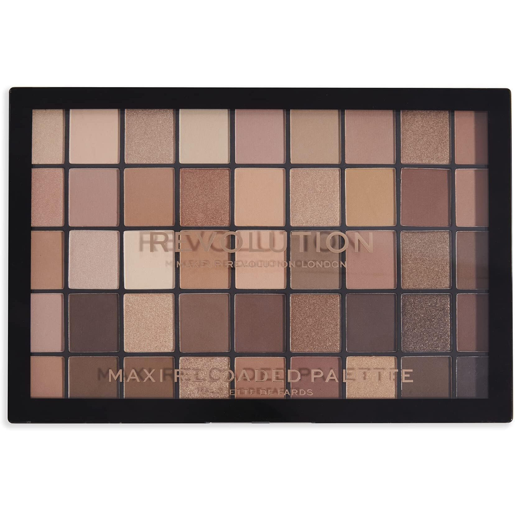 Revolution  Maxi Reloaded Eyeshadow Palette  Includes 45 Shades In Matte & Shimmer Finishes  Richly Pigmented  Ultimate Nudes  45 X 0.04 Oz.