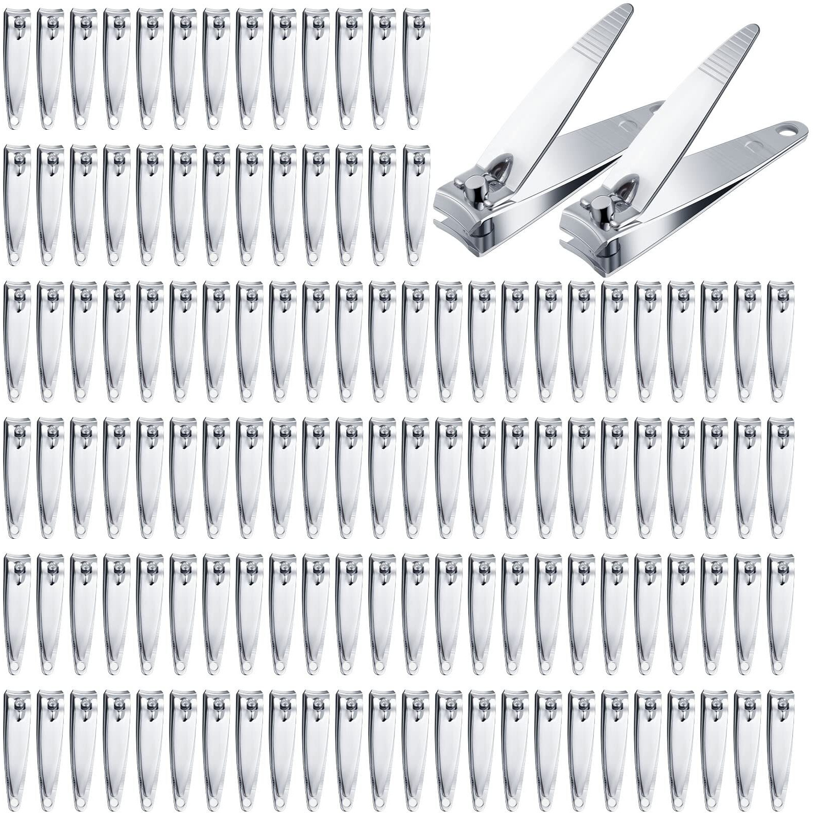 Hestya 300 Pieces Nail Clippers Bulk Stainless Steel Clipper Bulk Flat Toenail Clippers Portable Sturdy Nail Cutter Manicure Trimmer Curved Edge Pedicure For Men Women Toe Travel