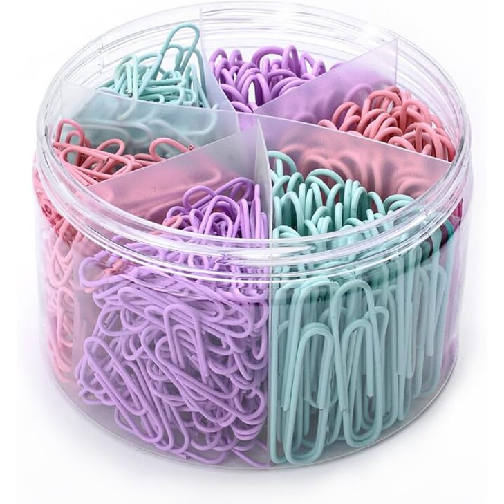 Macaron Colored Paper Clips 450 Pcs Paper Clips Assorted Sizes  Large Small(1.1 Inch & 2 Inch)Paperclips  Paper Clip For Paperwork Office School And Personal Use