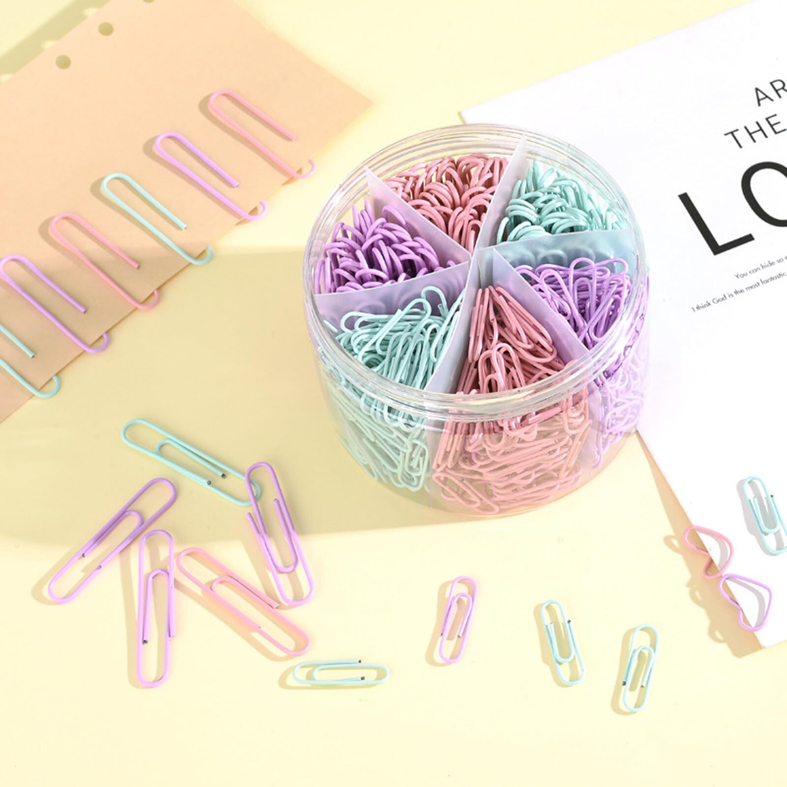 Macaron Colored Paper Clips 450 Pcs Paper Clips Assorted Sizes  Large Small(1.1 Inch & 2 Inch)Paperclips  Paper Clip For Paperwork Office School And Personal Use