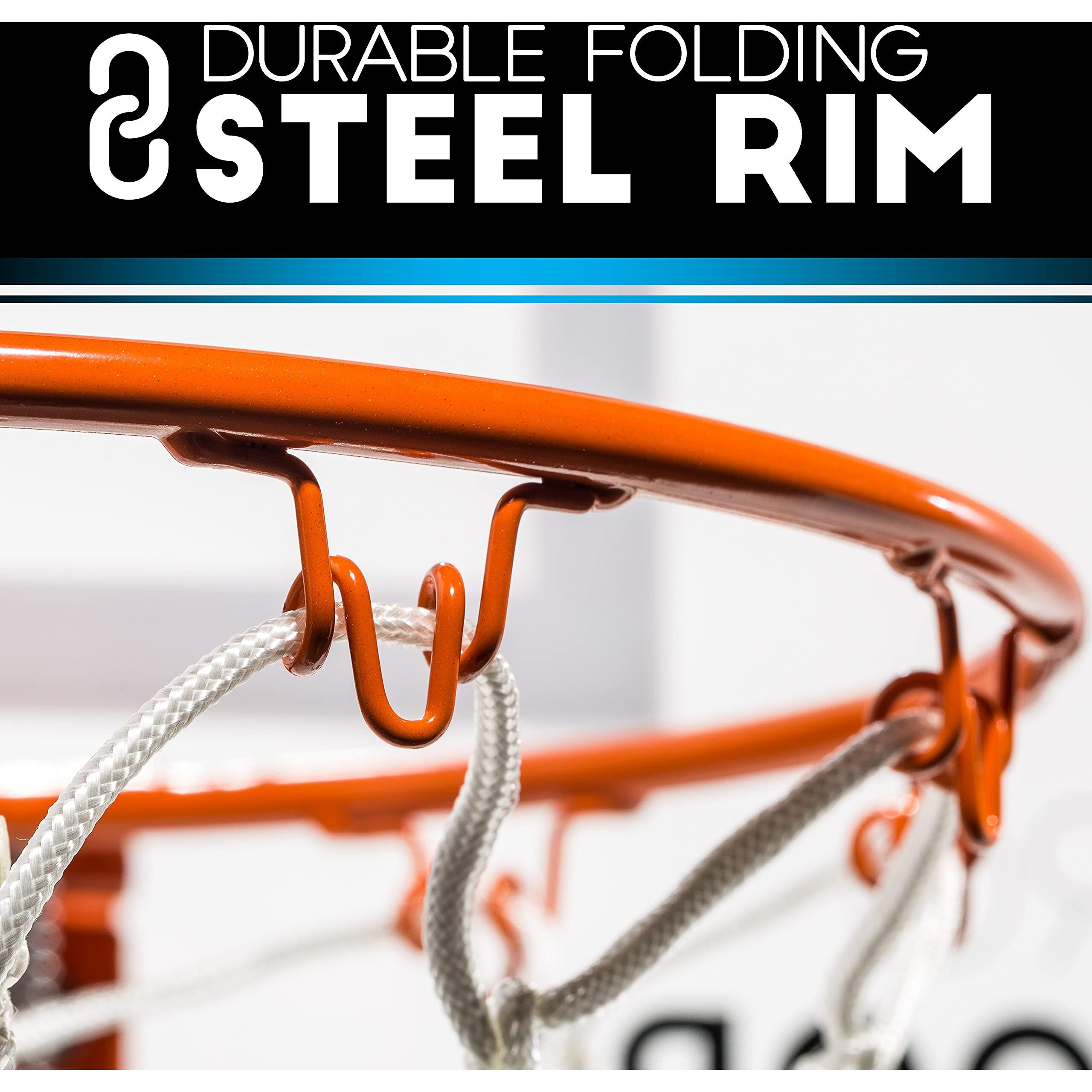 Franklin Sports Wall Mounted Basketball Hoop - Fully Adjustable - Shatter Resistant - Accessories Included  Black/White