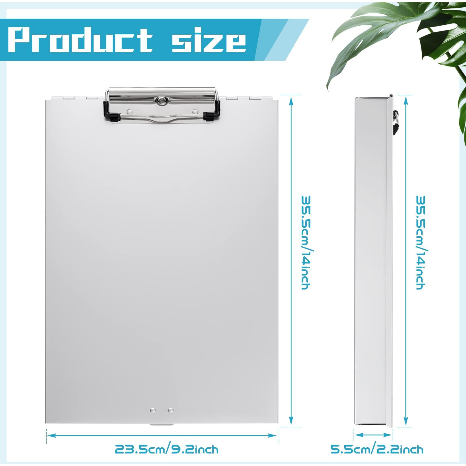 Perkoop Aluminum Clipboard With Storage Folder Form Holder Clipboard Metal Clip Board 14X9.3X2.2"" Letter Size Clipboard Binder For Nurses Medical Personnel Business Office Stationery Items (4)