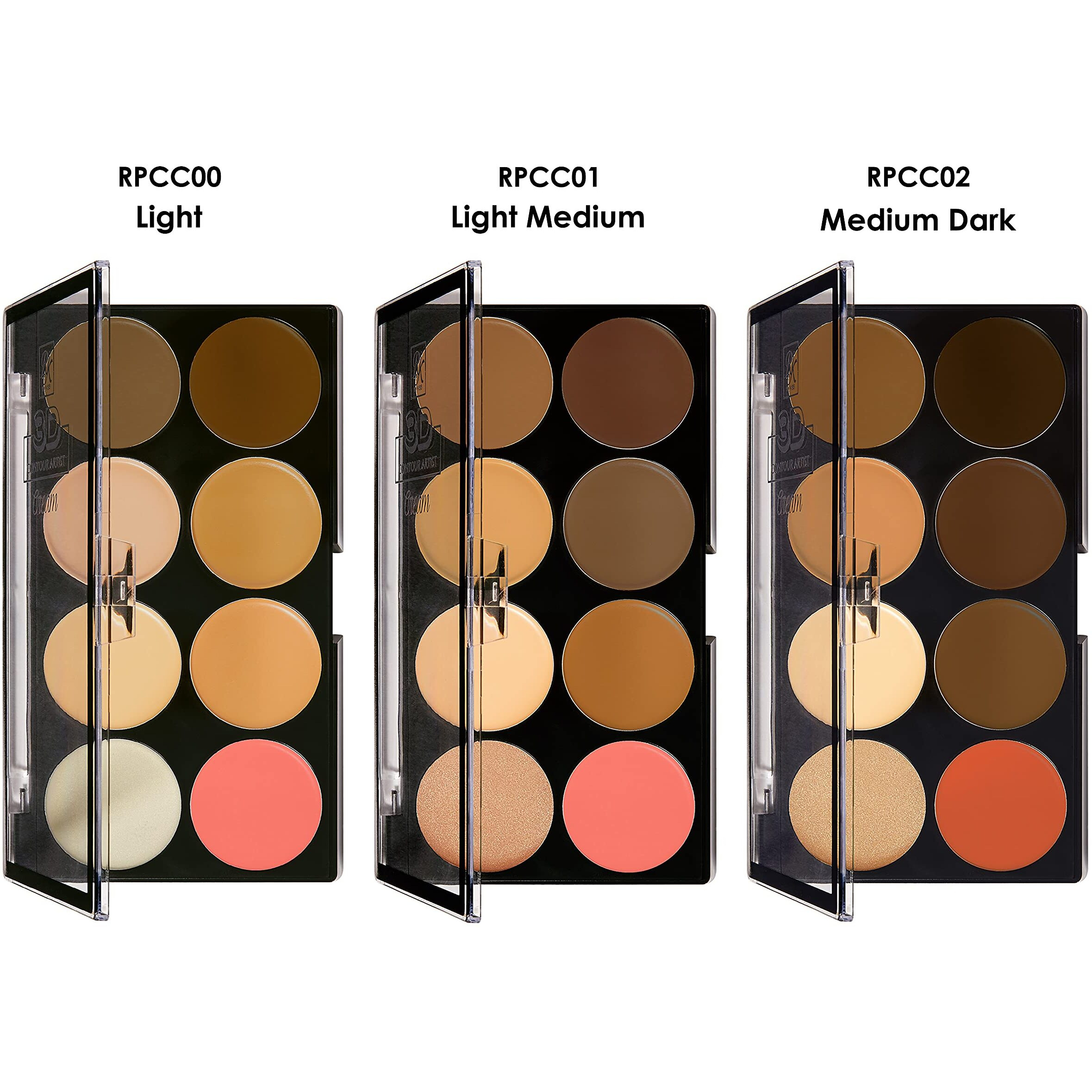 Ruby Kisses 3D Cream Contour Artist Set 3 Pack (Light  Light Medium  Medium Dark)