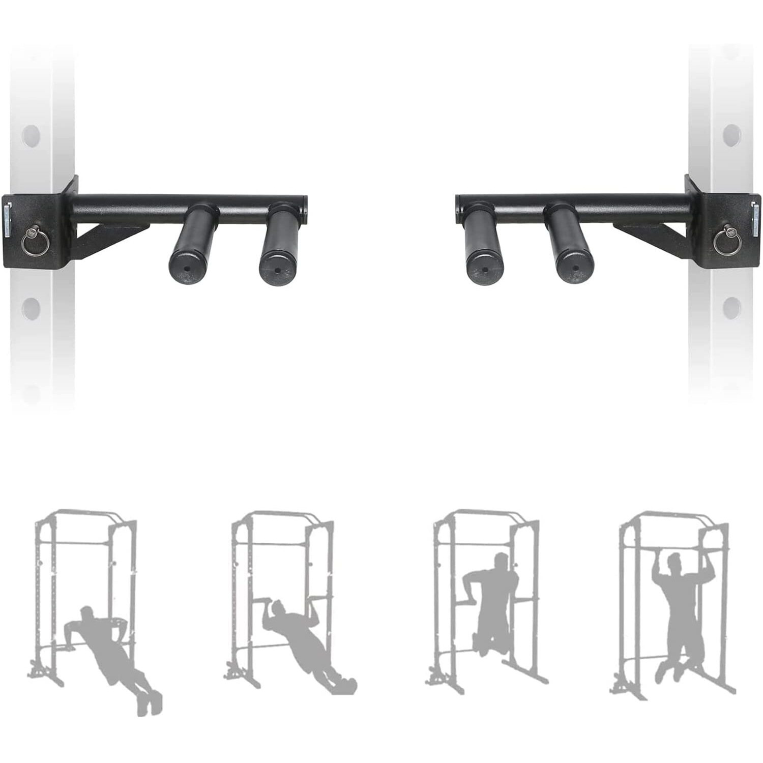 Syl Fitness Dip Bar Attachments For 2"" X 2"" Or 3"" X 3"" Power Rack - Narrow & Wide Dips Double Handles (Patent Pending) (For 3"" X 3"" Rack)