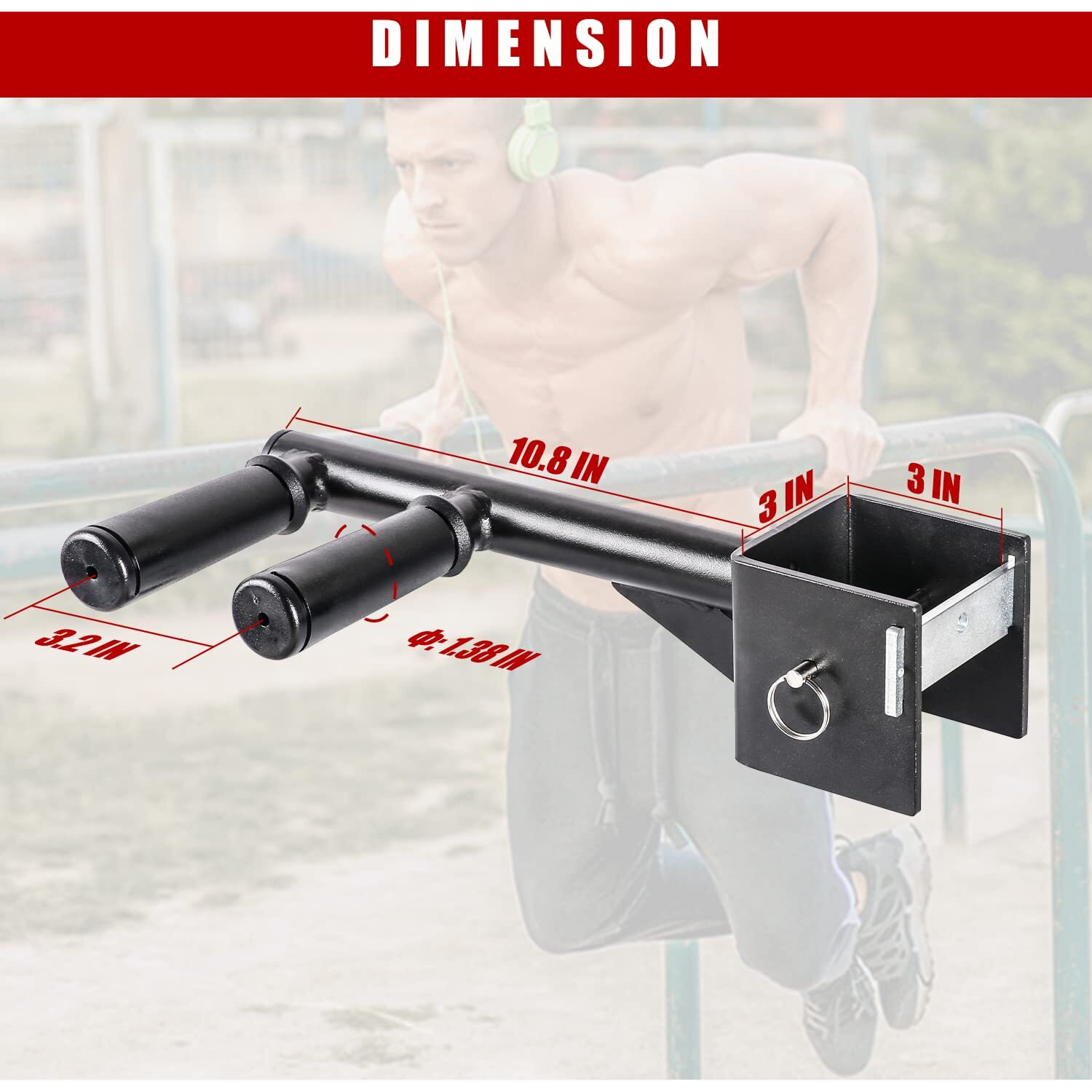 Syl Fitness Dip Bar Attachments For 2"" X 2"" Or 3"" X 3"" Power Rack - Narrow & Wide Dips Double Handles (Patent Pending) (For 3"" X 3"" Rack)