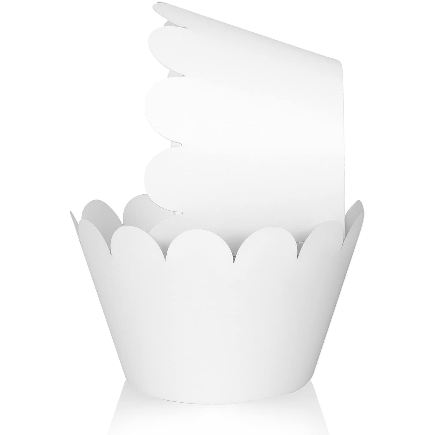 Kposiya Set Of 100 Artistic Bake Cake Cups Filigree Little Vine Lace Laser Cut Cupcake Wrapper Liner Baking Cup Muffin Casetrays For Wedding Birthday Party Decoration-Best Kitchen Gift(White)