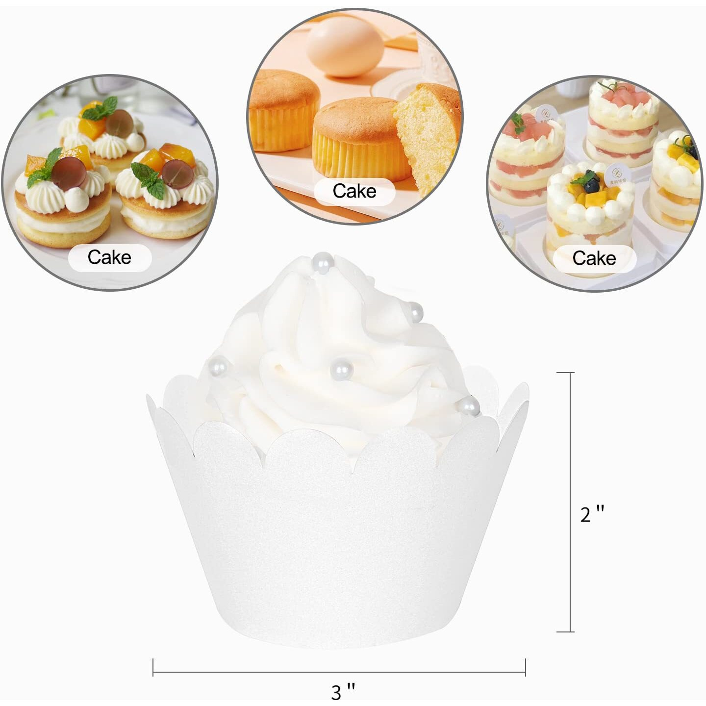 Kposiya Set Of 100 Artistic Bake Cake Cups Filigree Little Vine Lace Laser Cut Cupcake Wrapper Liner Baking Cup Muffin Casetrays For Wedding Birthday Party Decoration-Best Kitchen Gift(White)