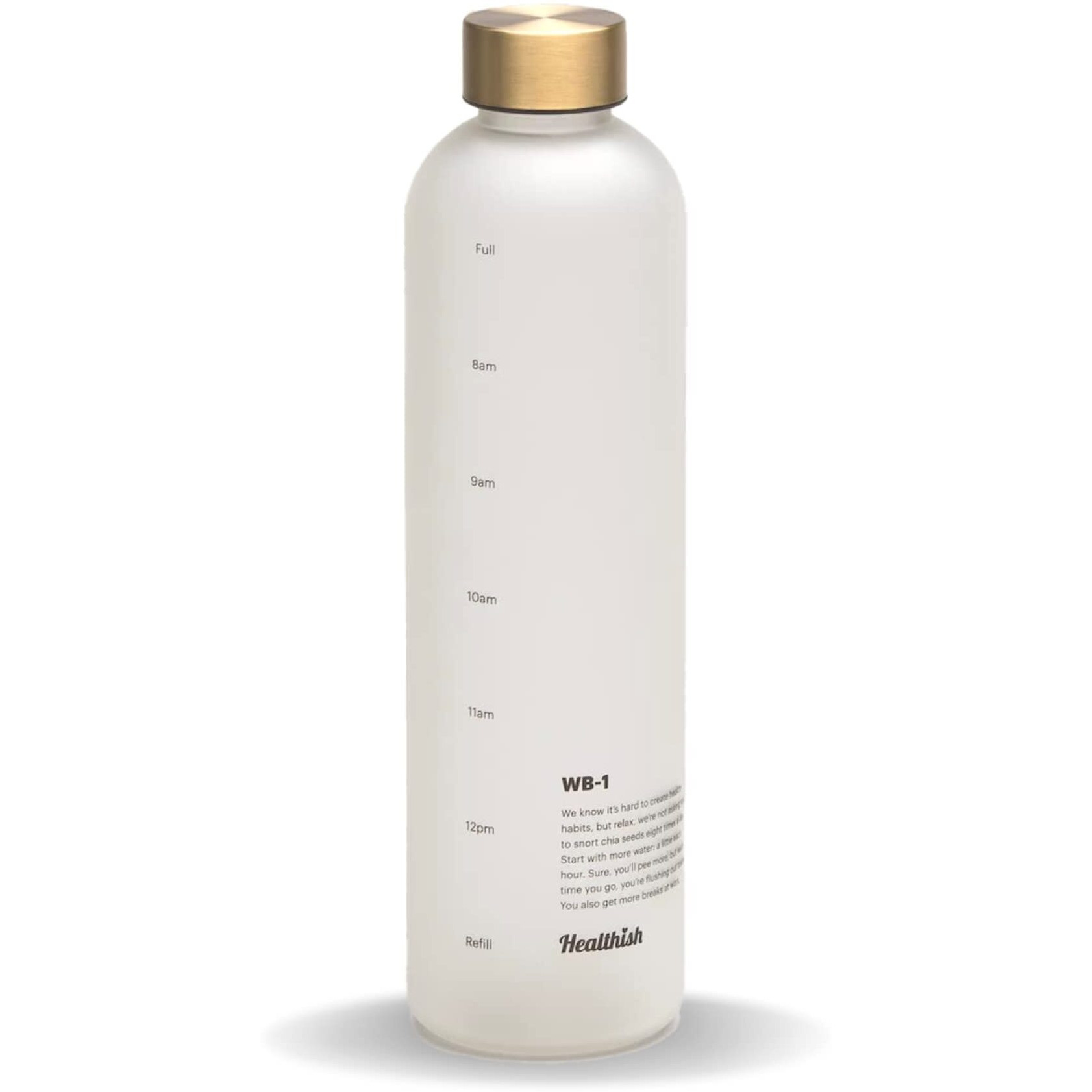 Healthish Original Time Marked Motivational Water Bottle Leak Proof Lid For Gym  Sports  Fitness Or Work For Women And Men 1 Liter | 33 Oz