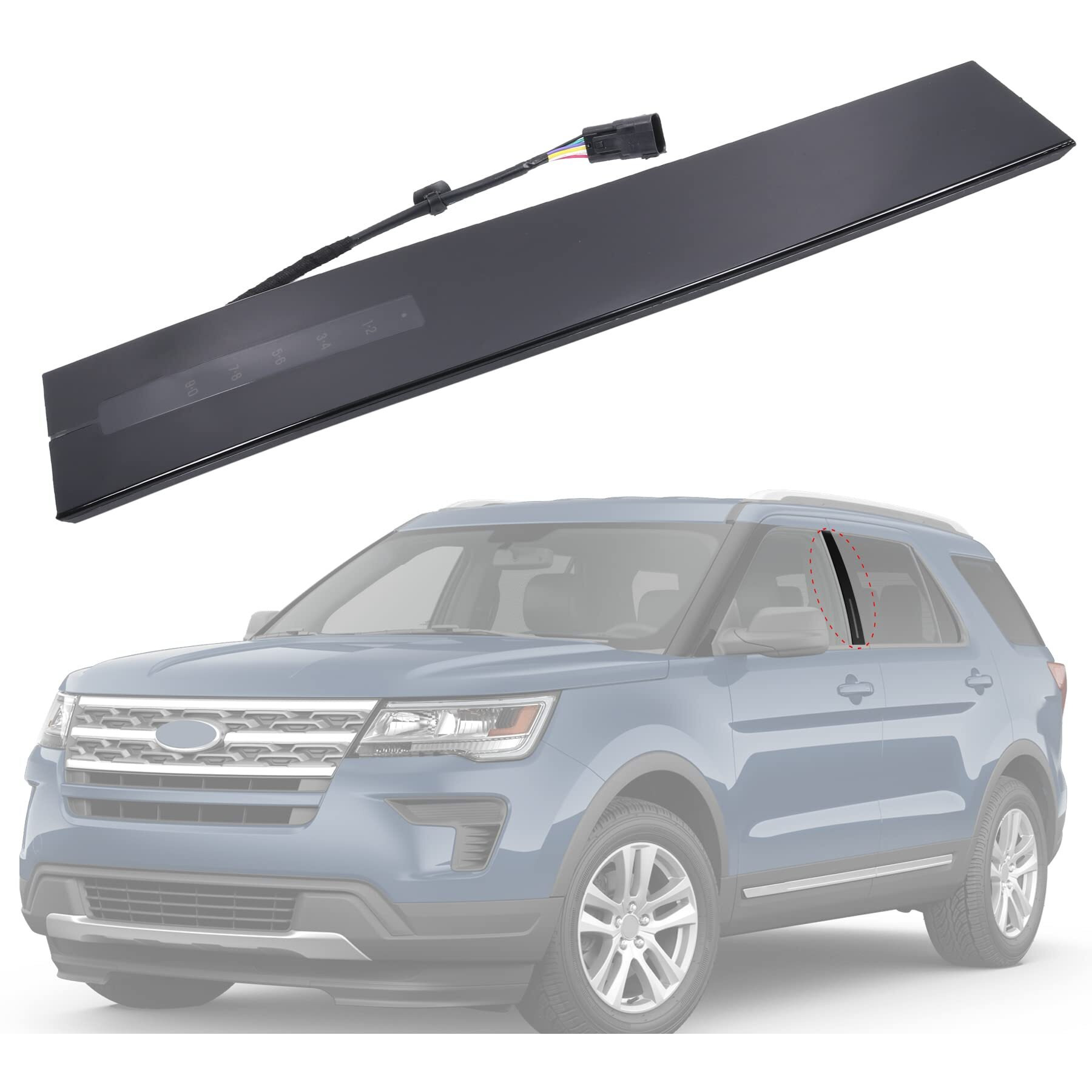 Jdmspeed New B Pillar Molding Trim With Door Entry Keypad Replacement For Ford Explorer 2011-2019 Replaces Db5Z-7820555-Ac Door Pillar Applique Driver Front Lh Side Left Outer