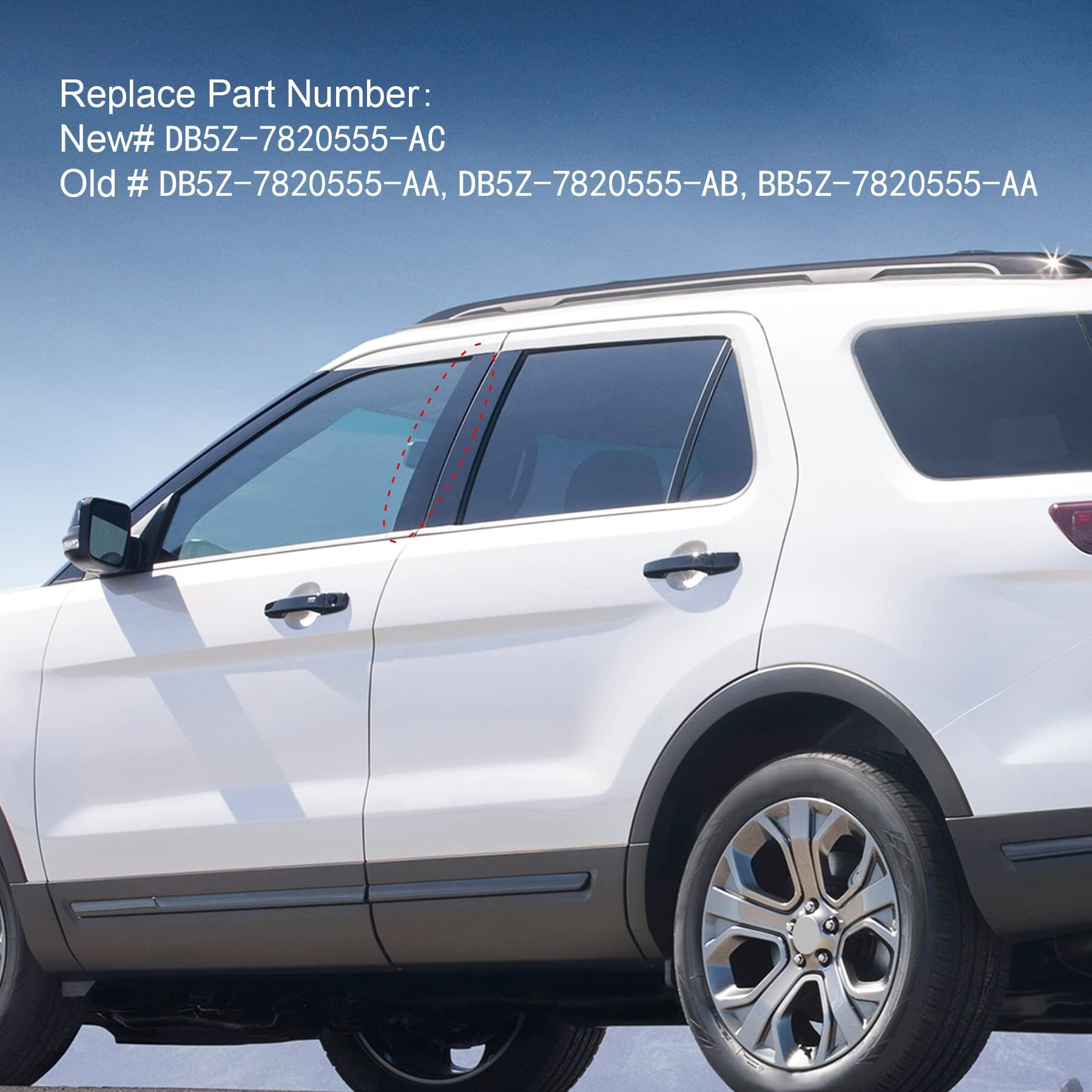 Jdmspeed New B Pillar Molding Trim With Door Entry Keypad Replacement For Ford Explorer 2011-2019 Replaces Db5Z-7820555-Ac Door Pillar Applique Driver Front Lh Side Left Outer