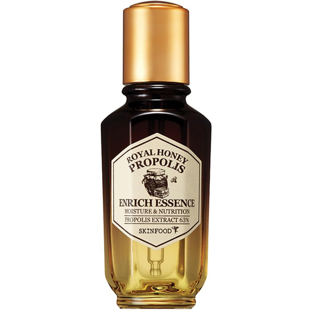 Skinfood Royal Honey Propolis Enrich Essence - 63% Black Bee Propolis & 10% Royal Jelly Extract Face Serum - Propolis Serum For Skin - 1.69 Fl. Oz. (50Ml)