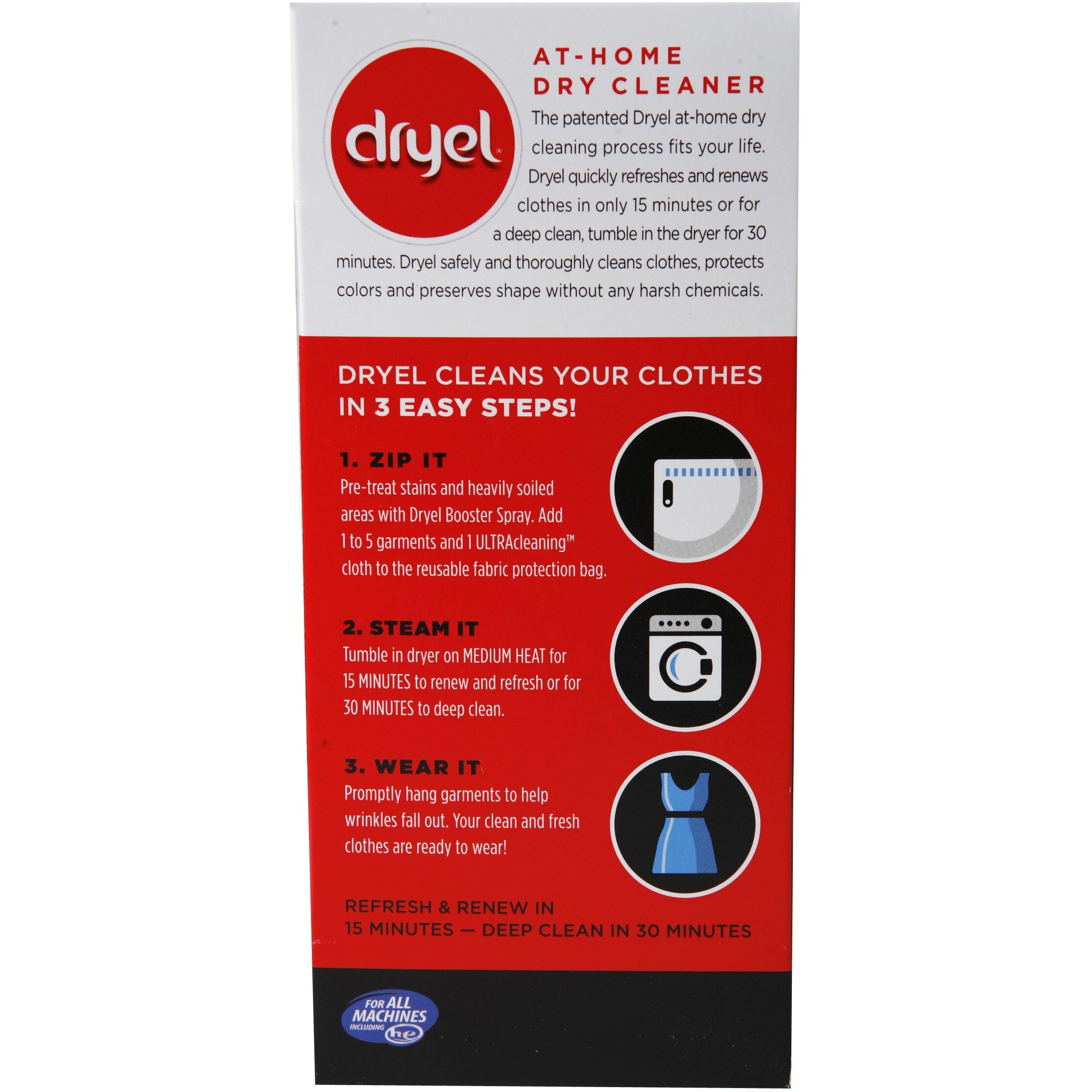 Dryel At-Home Dry Cleaning Starter Kit With Bag  Breeze Clean Scent 1 Kit