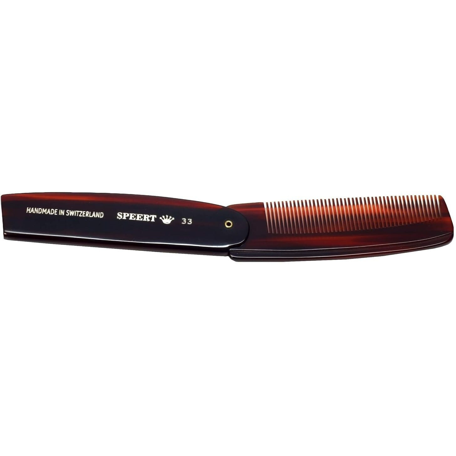 Speert 33 Handmade Narrow Tooth Comb Tortoise Havana Acetate Fine Straight Thin Detangling Parting Grooming Teasing Hair Styling Hairdresser Barber Hairdressing Wet Dry Pocket Travel Women Men Kids